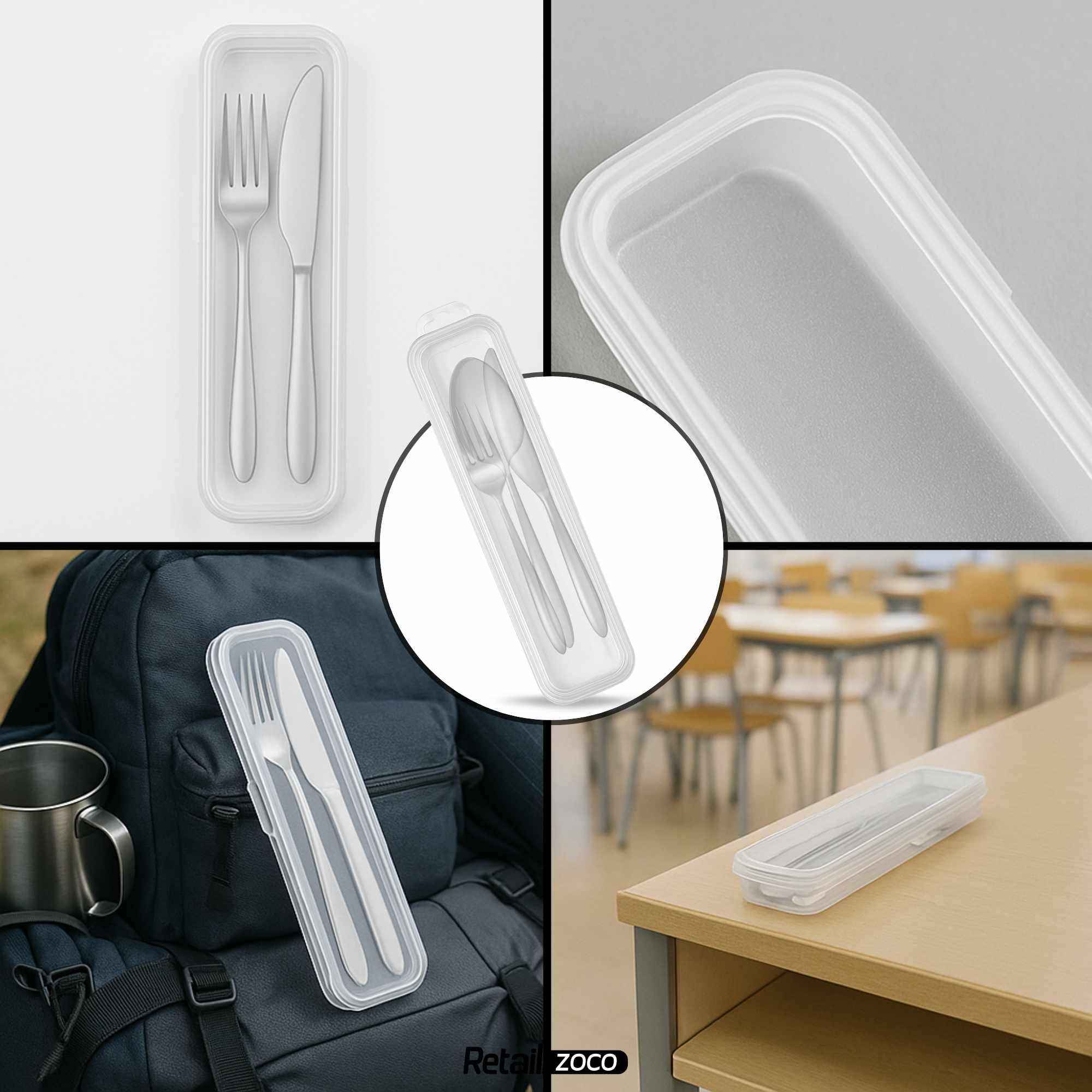 Estuche plastico guarda cubiertos Transparente - imagen 6