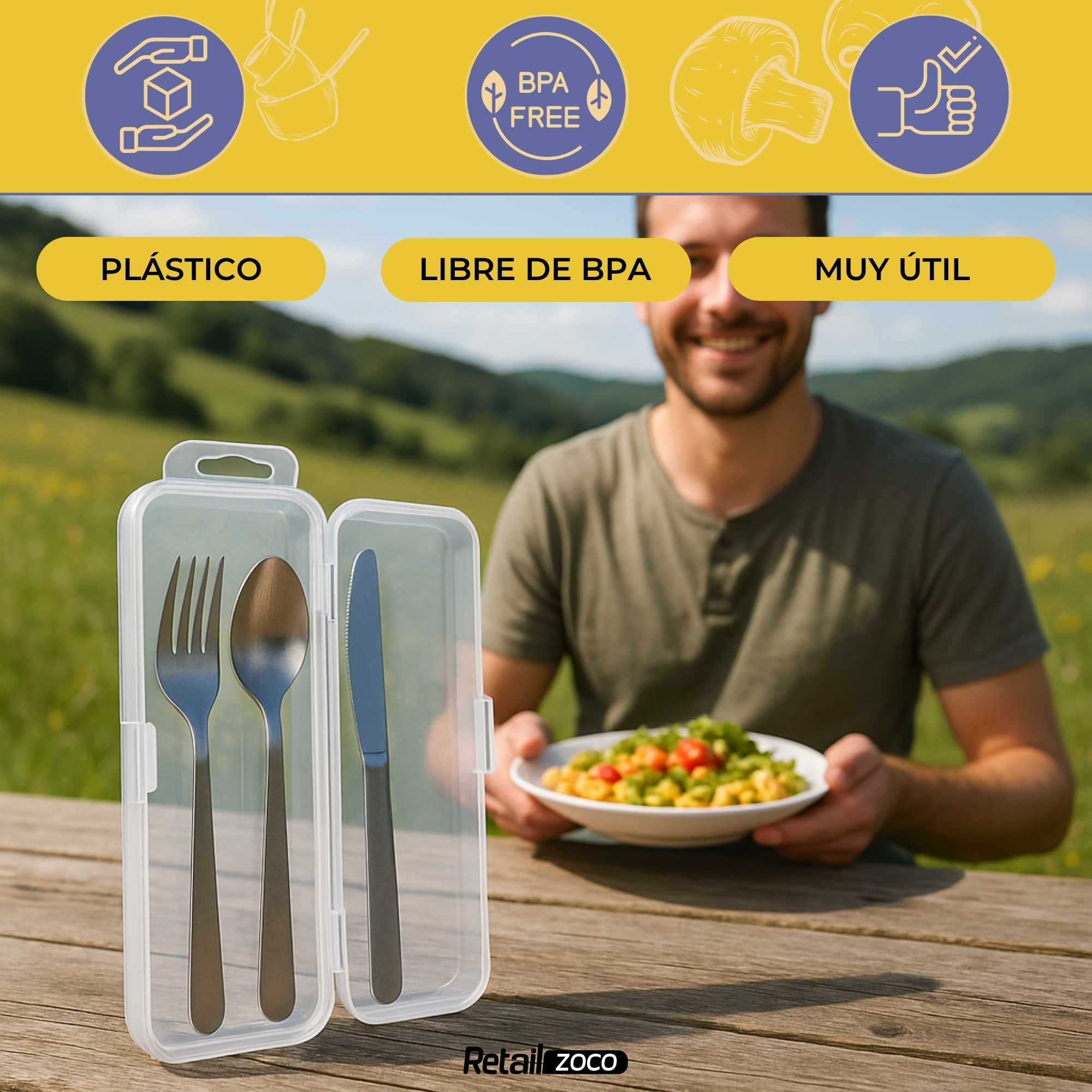 Estuche plastico guarda cubiertos Transparente - imagen 2