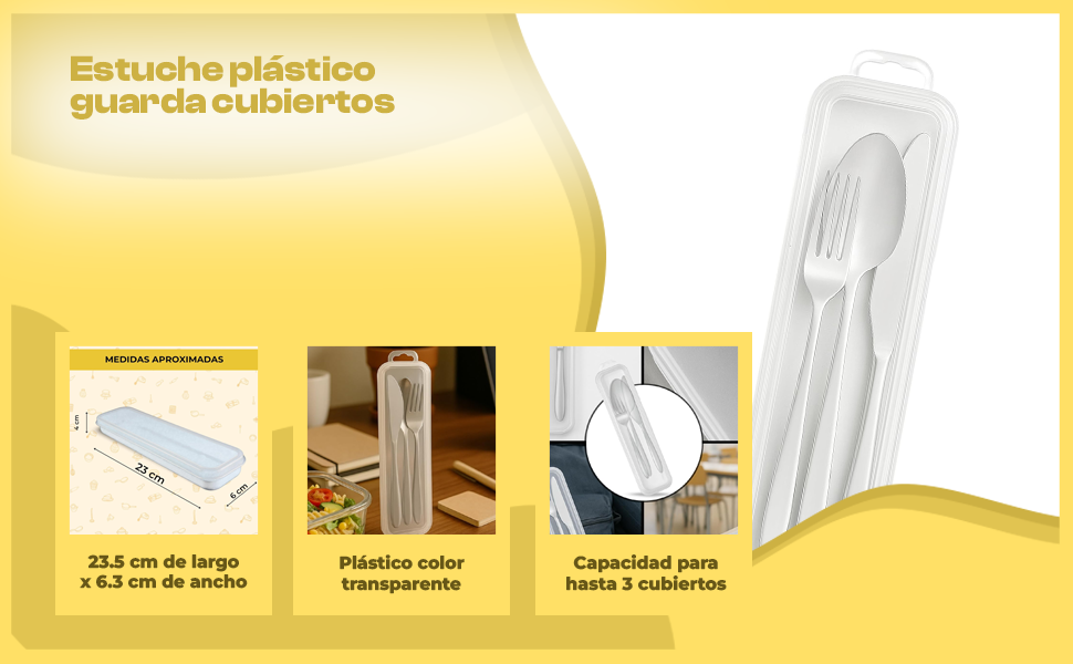 Banner - Estuche plastico guarda cubiertos Transparente