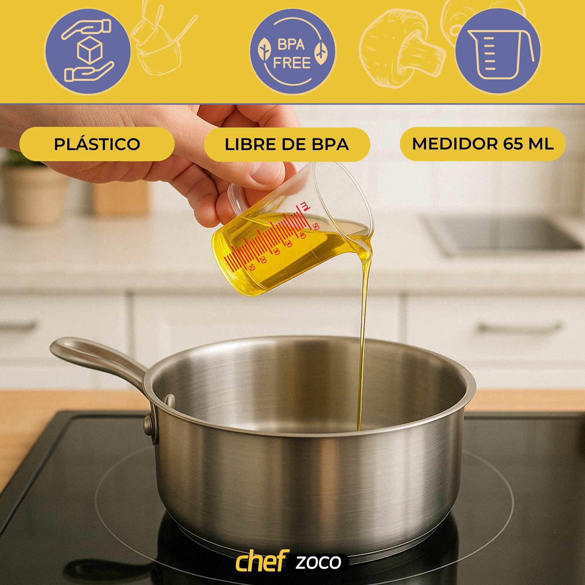 Jarra de plástico Medidora 65 Ml Transparente - imagen 2