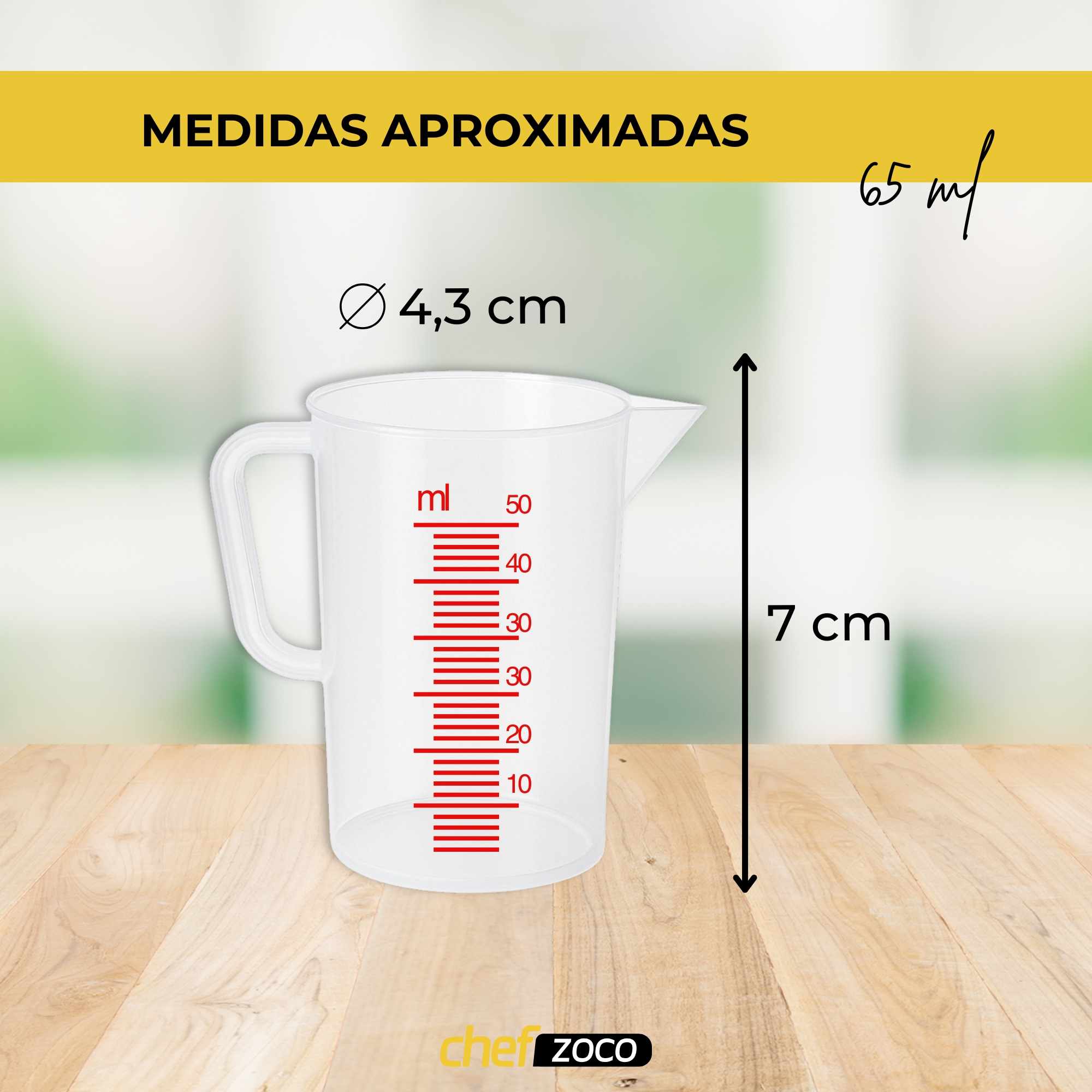 Jarra de plástico Medidora 65 Ml Transparente - imagen 3