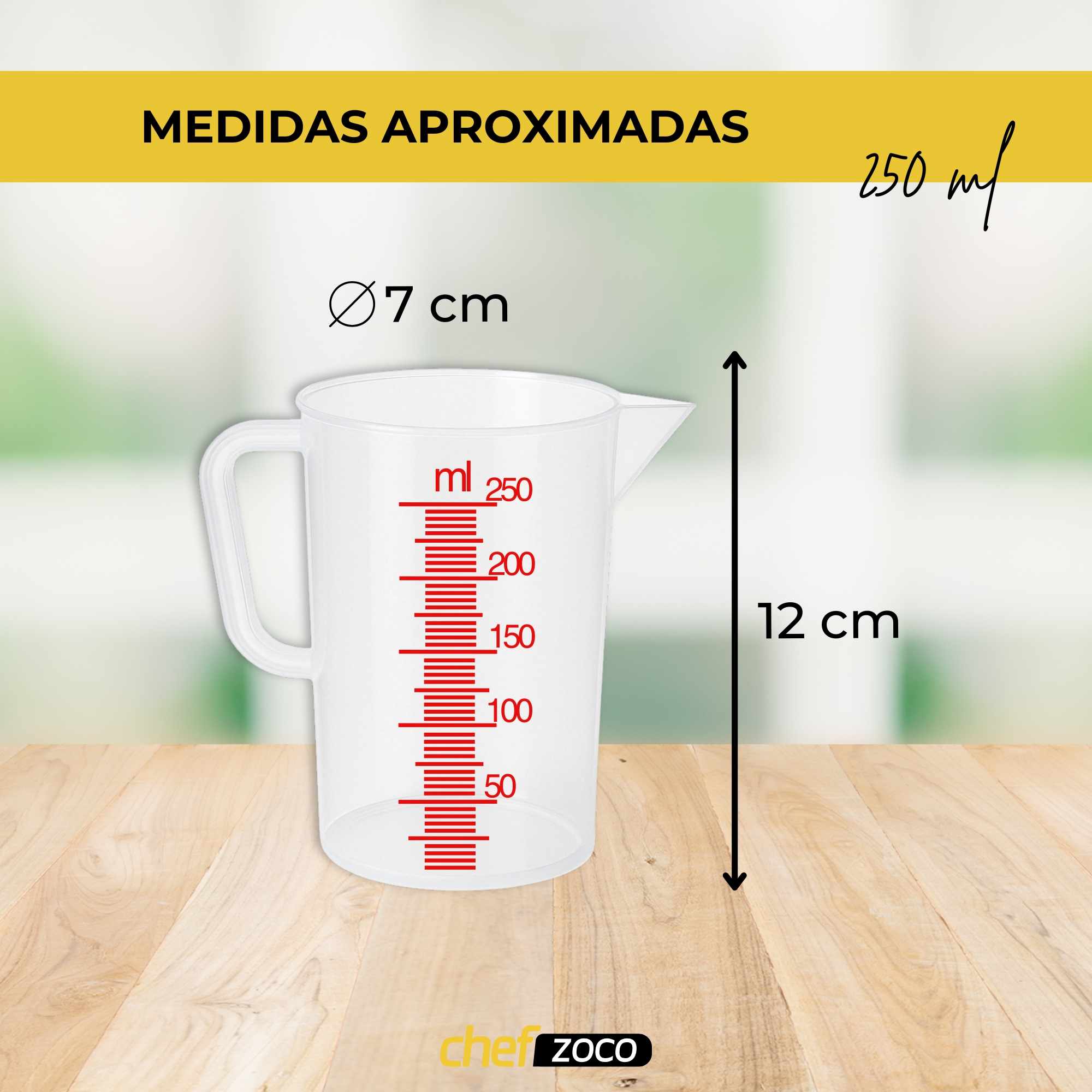 Jarra de plástico Medidora 250 Ml Transparente - imagen 3