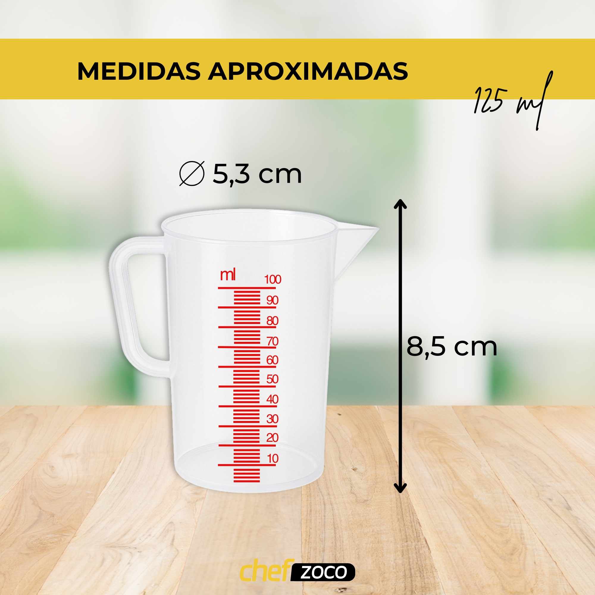Jarra de plástico Medidora 125 Ml Transparente - imagen 3