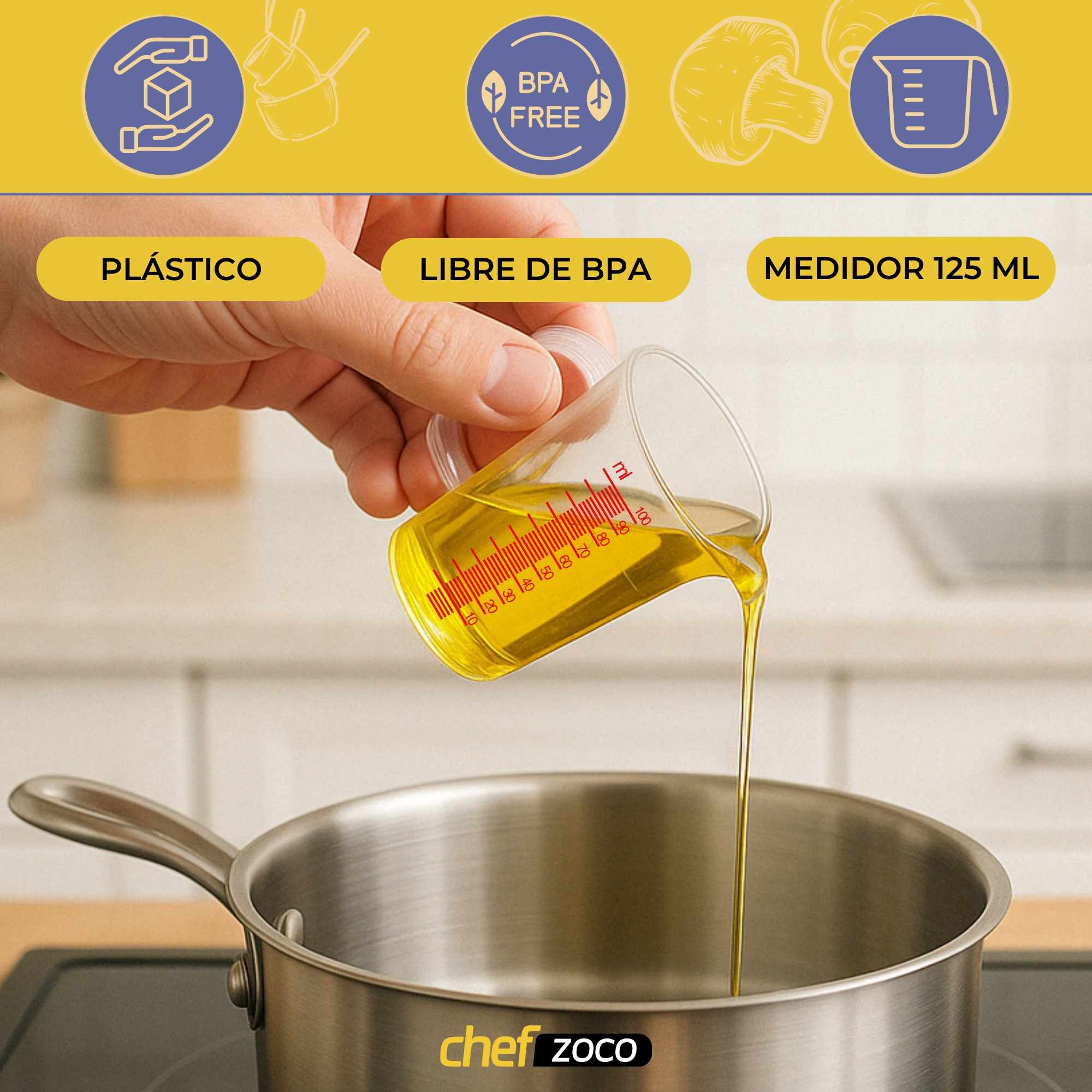 Jarra de plástico Medidora 125 Ml Transparente - imagen 2