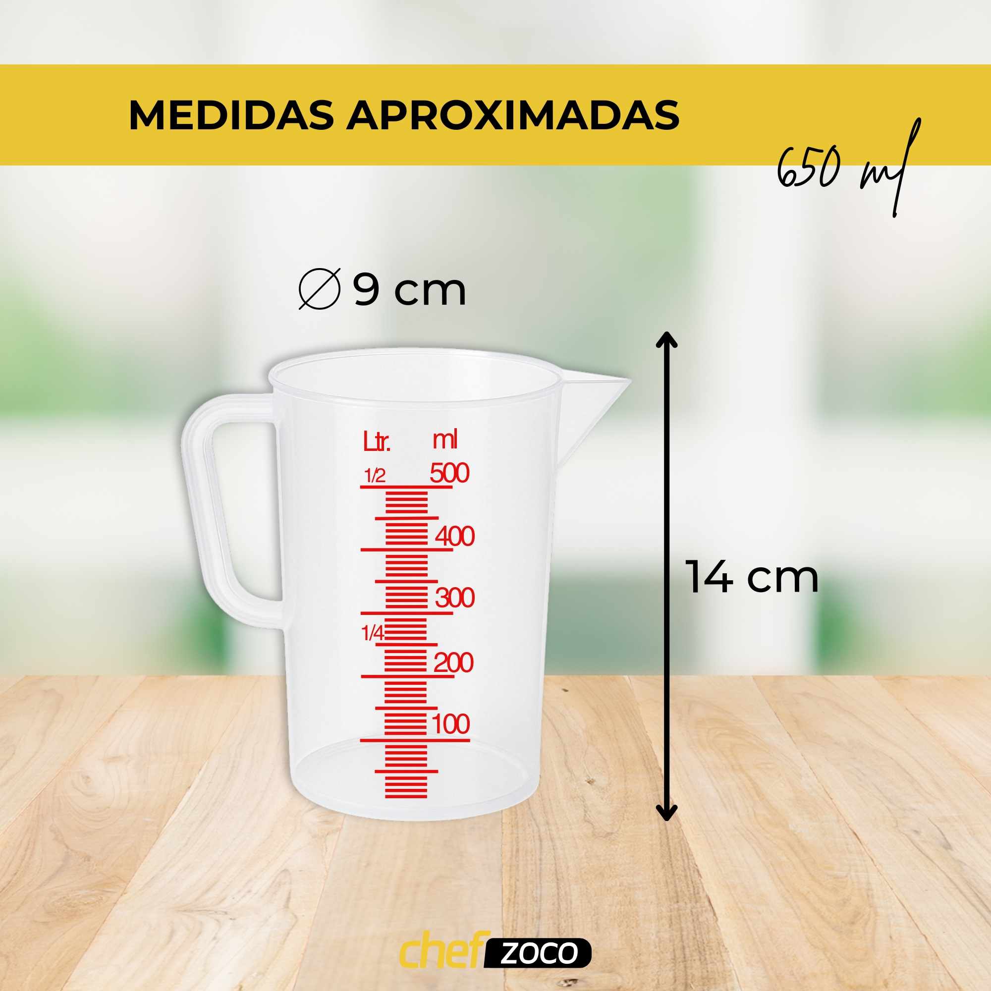 Jarra de plástico Medidora 650 Ml Transparente - imagen 3