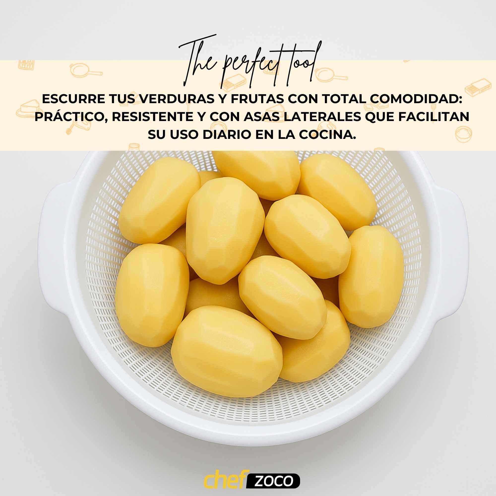 Escurridor verduras cásico plastico 23 cm Blanco - imagen 5