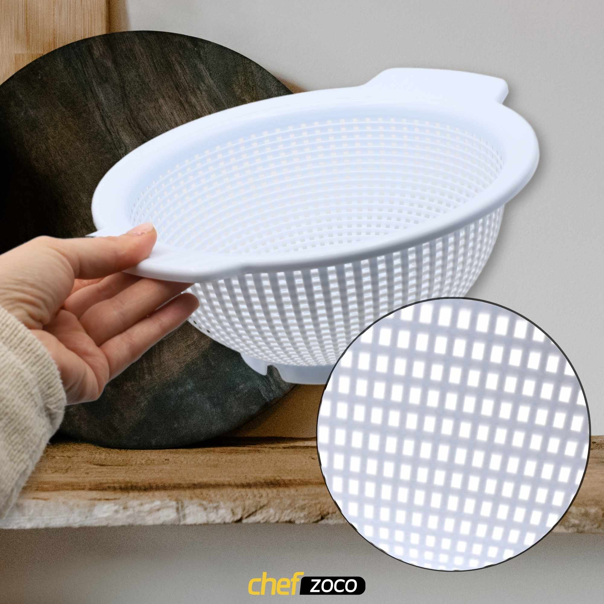 Escurridor verduras cásico plastico 23 cm Blanco - imagen 6