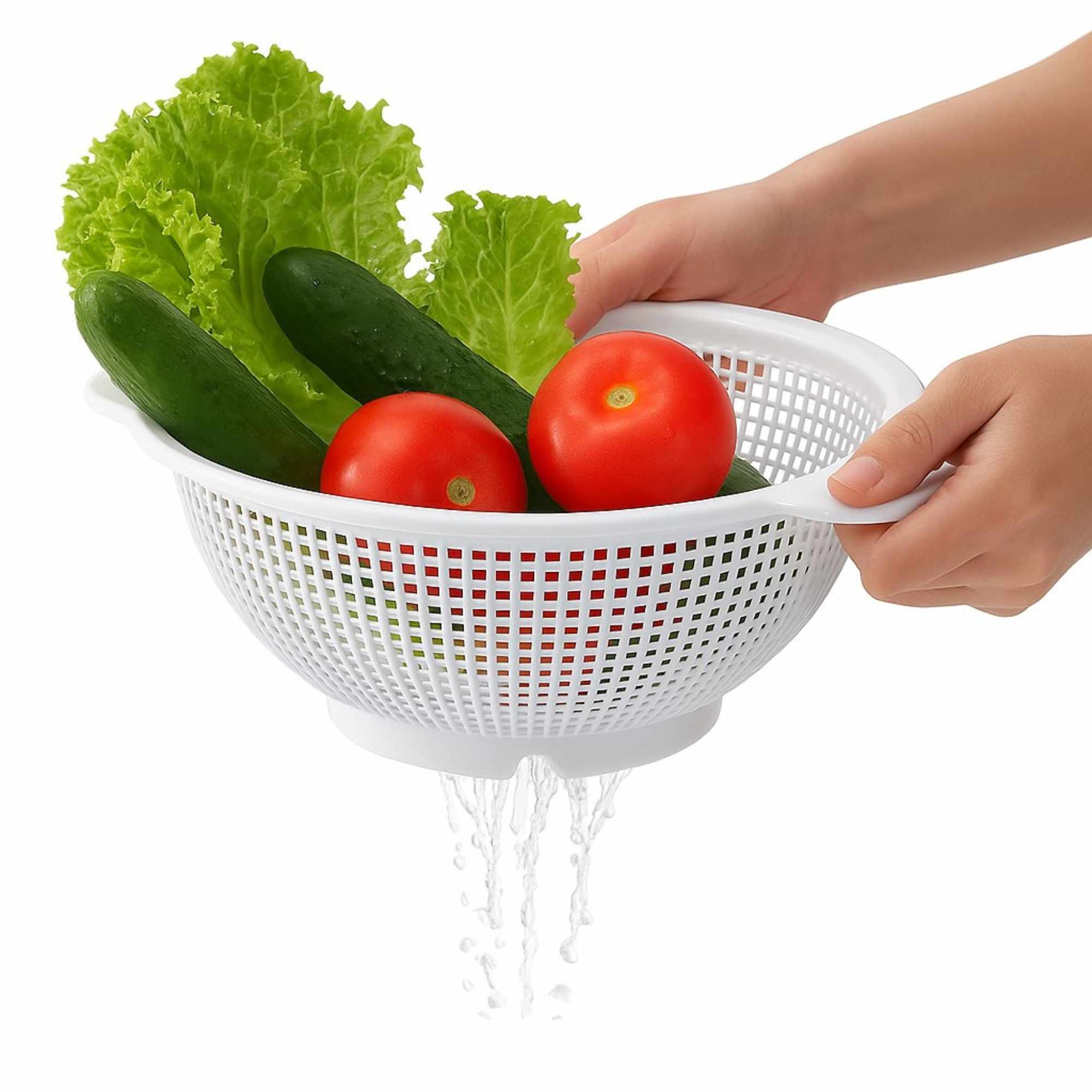 Escurridor Verduras Cásico Plastico 23 Cm Blanco