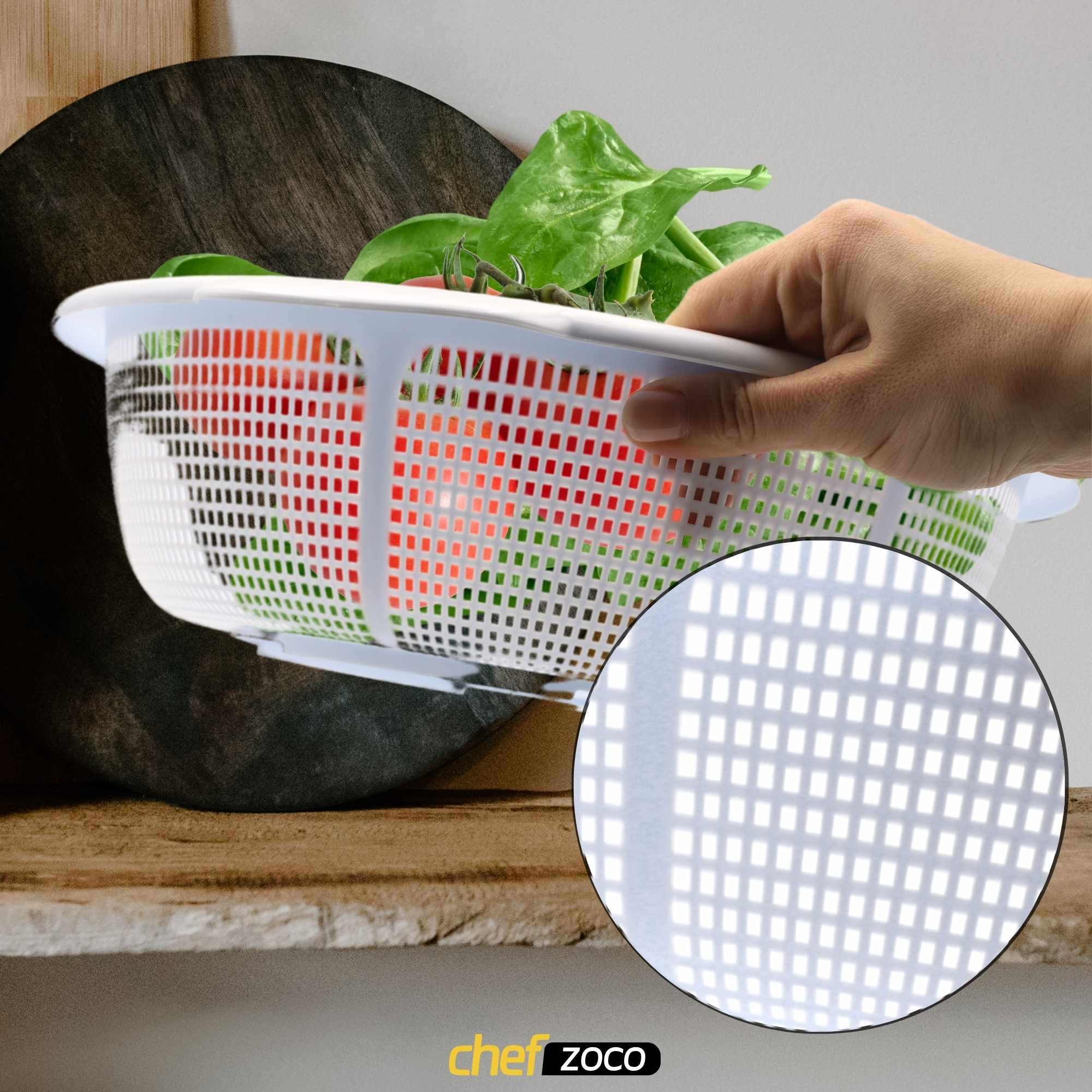 Escurridor verduras cásico plastico 31 cm Blanco - imagen 4