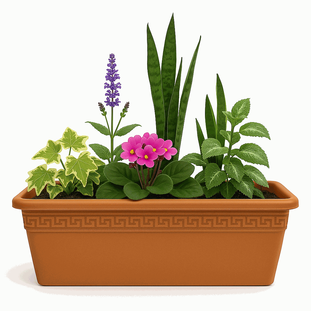 Jardinera de plástico 40 cm Marrón