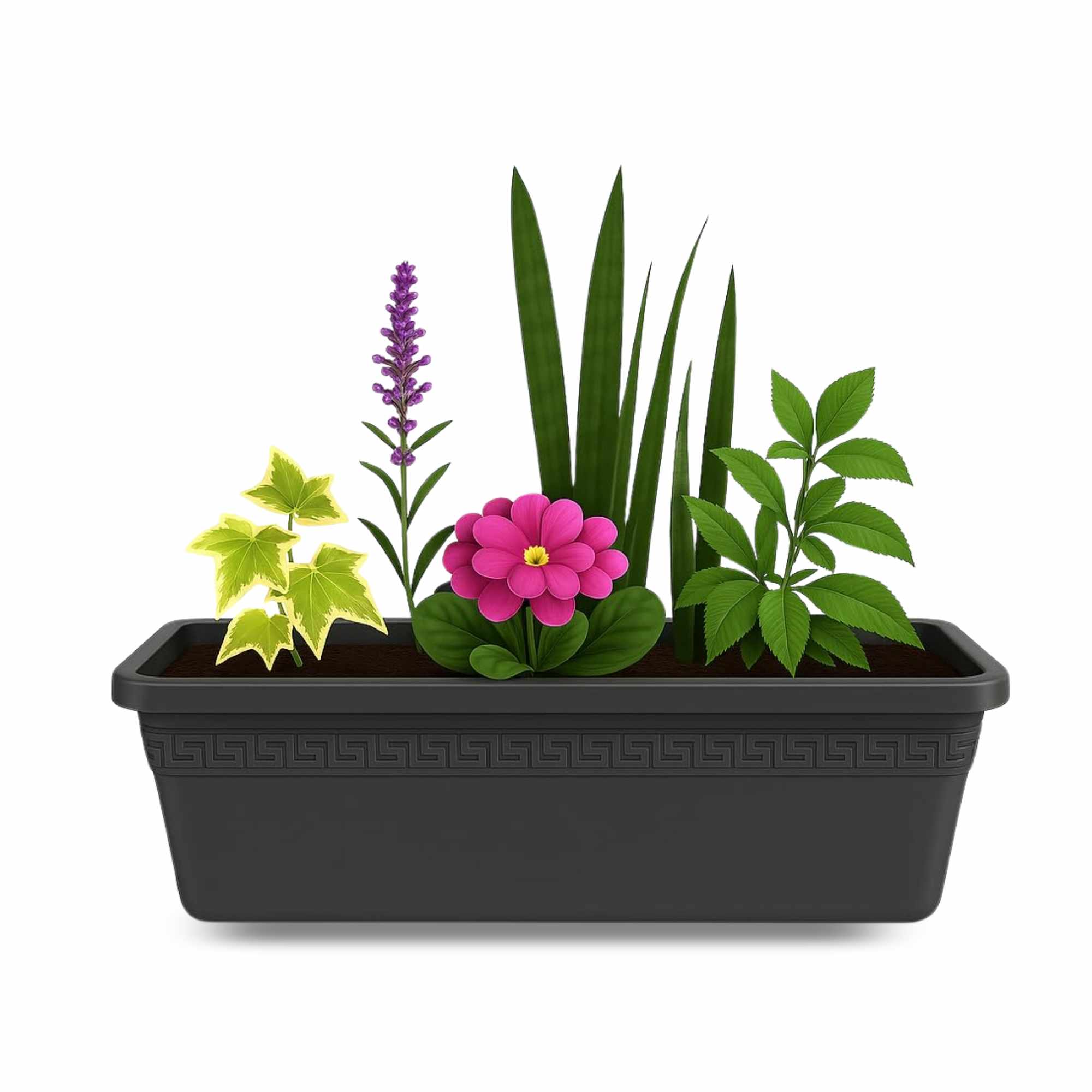Jardinera de plástico 40 cm Antracita