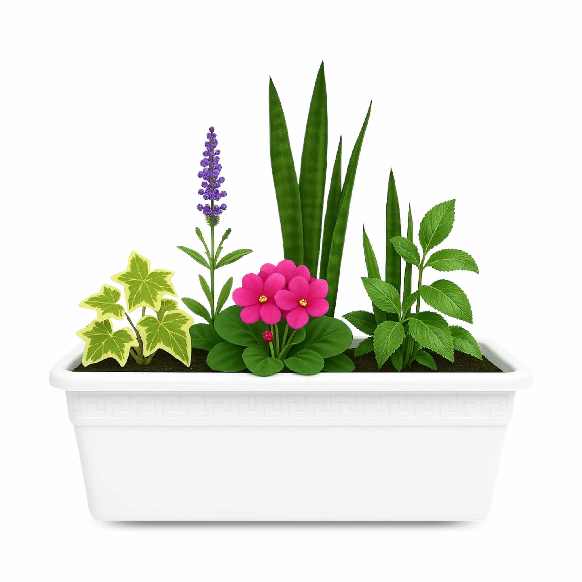 Jardinera de plástico 40 cm Blanco