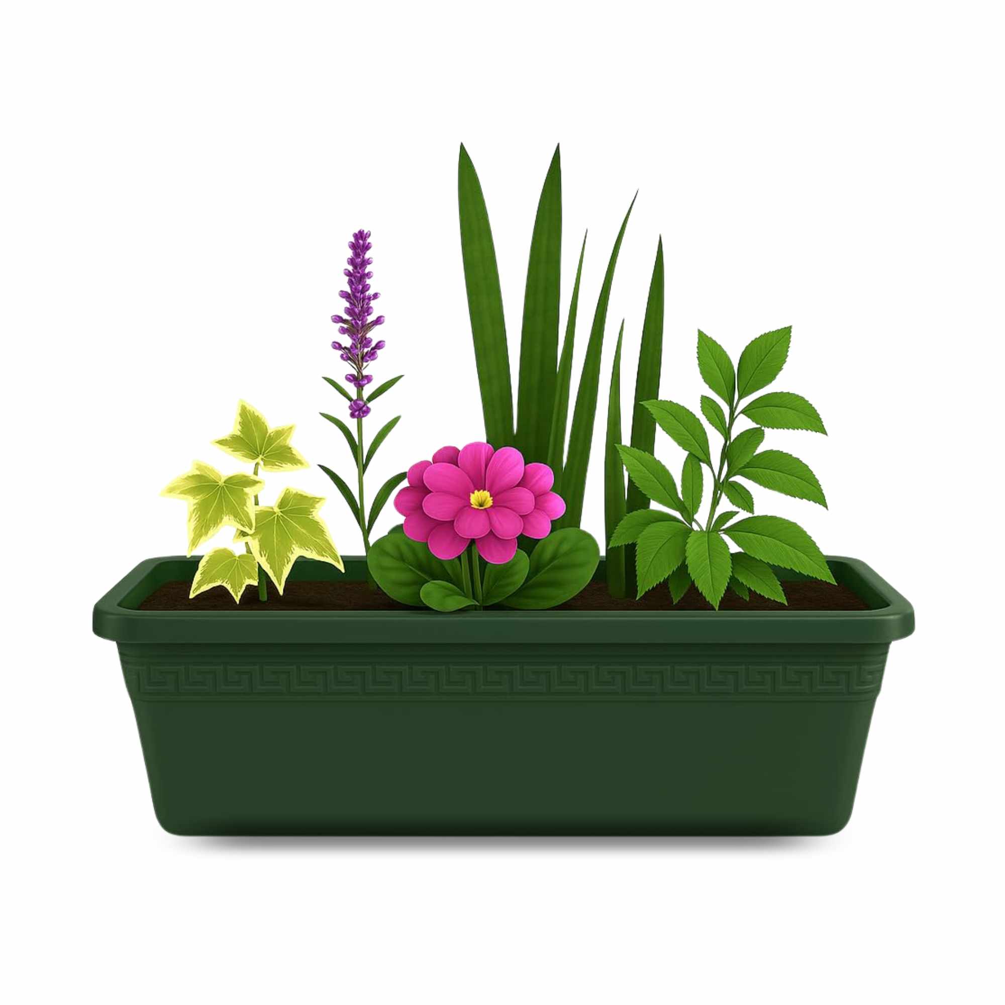 Jardinera de plástico 40 cm Verde