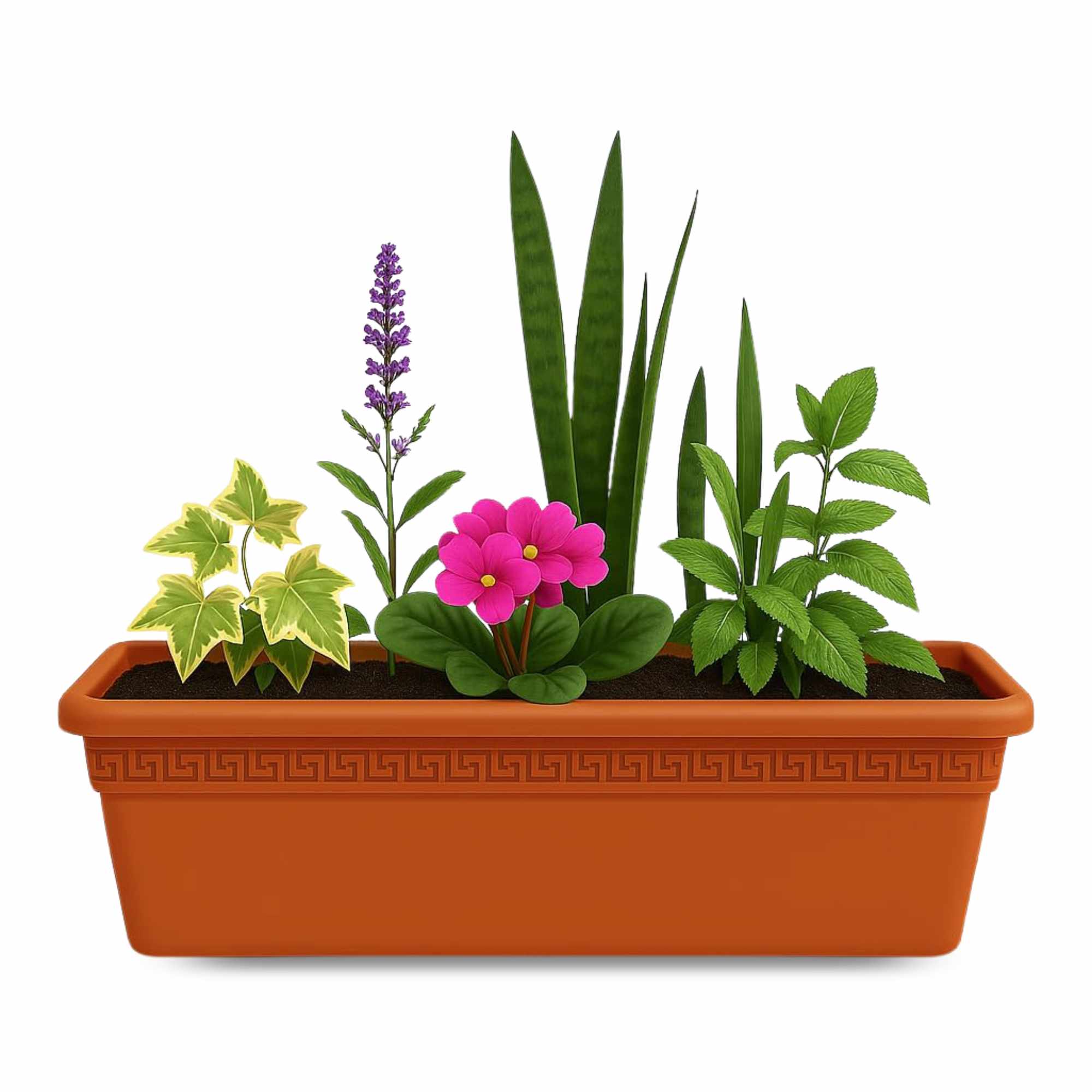 Jardinera de plástico 50 cm Terracota
