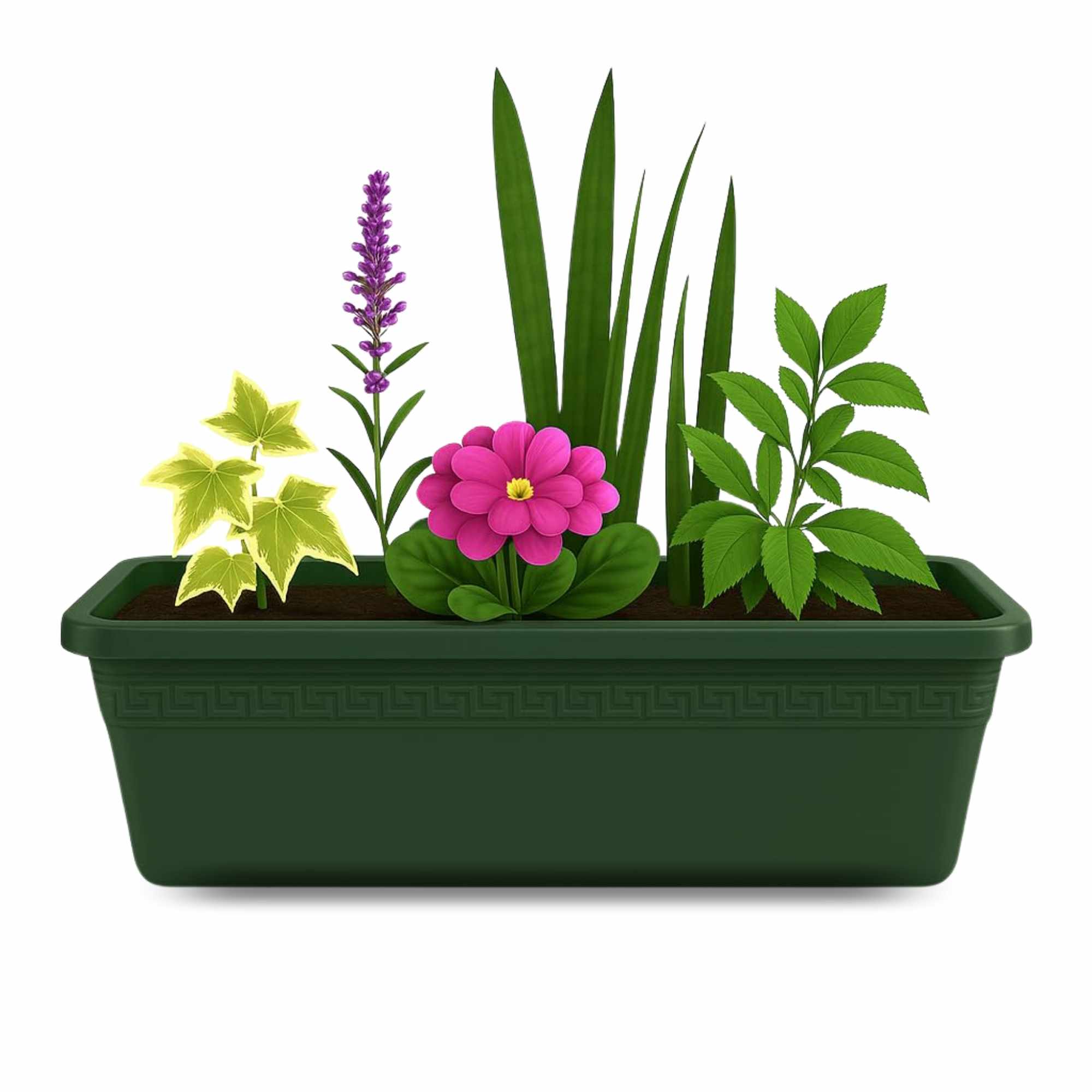 Jardinera de plástico 50 cm Verde