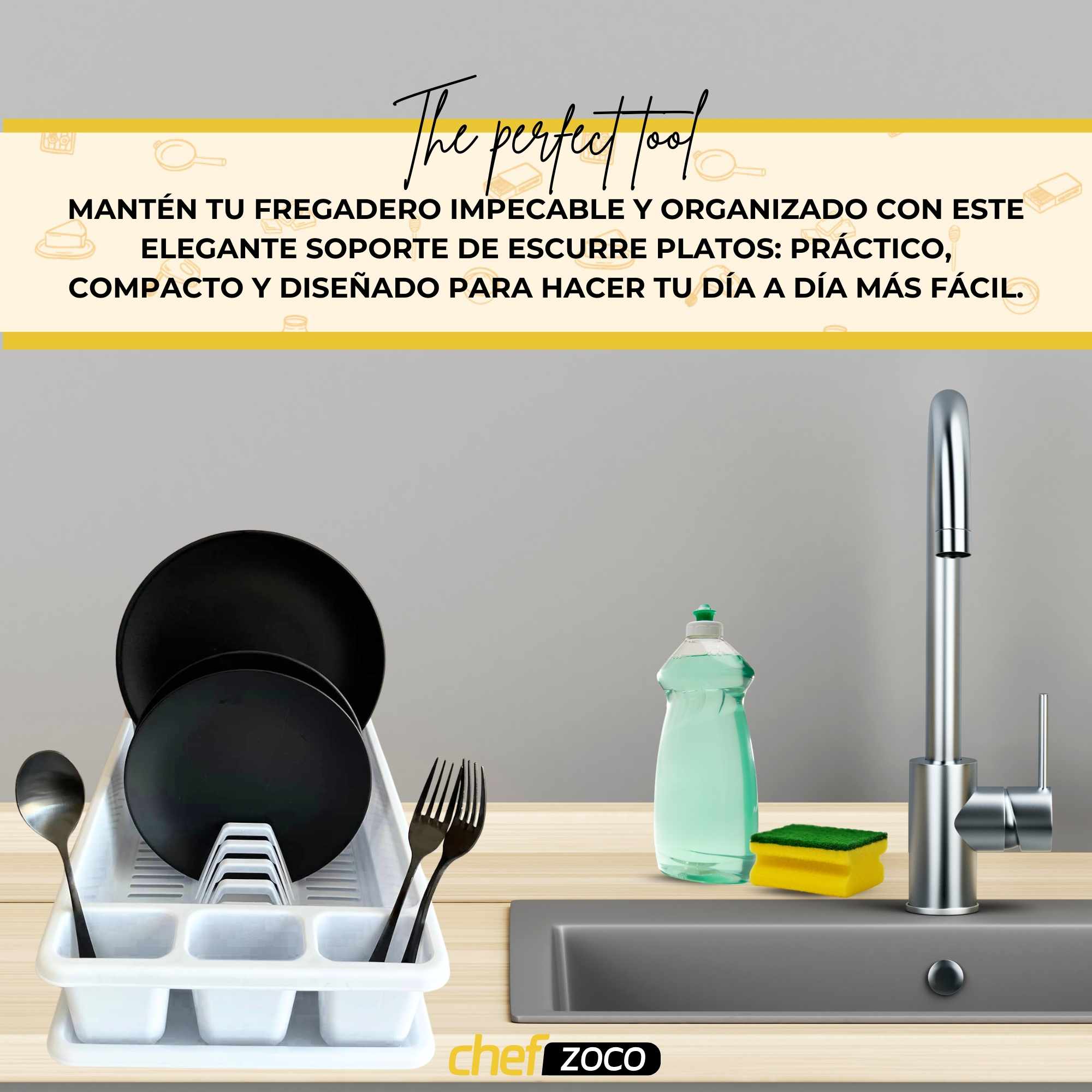 Escurreplato de plastico 45 x 26.5 cm Blanco - imagen 5