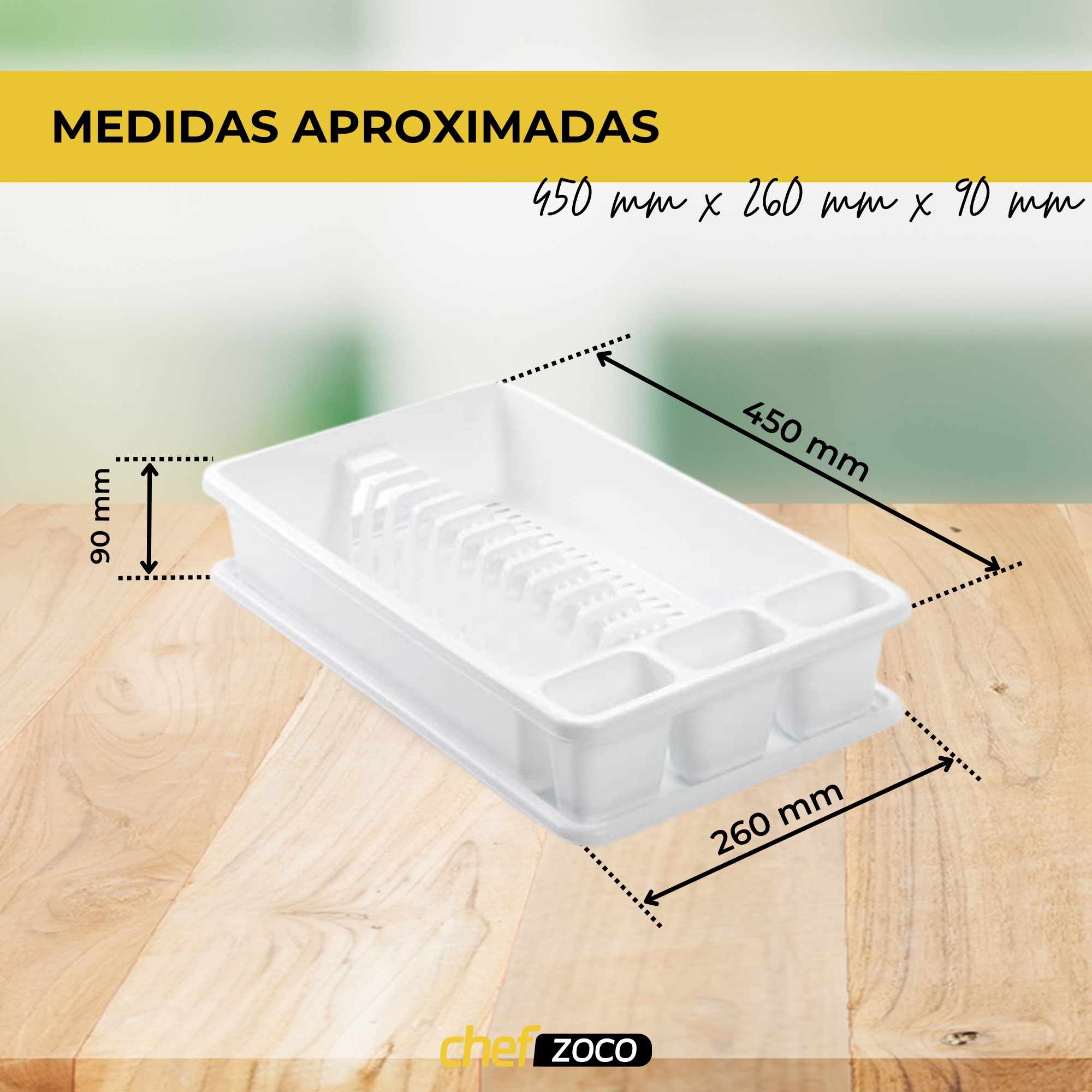 Escurreplato de plastico 45 x 26.5 cm Blanco - imagen 4