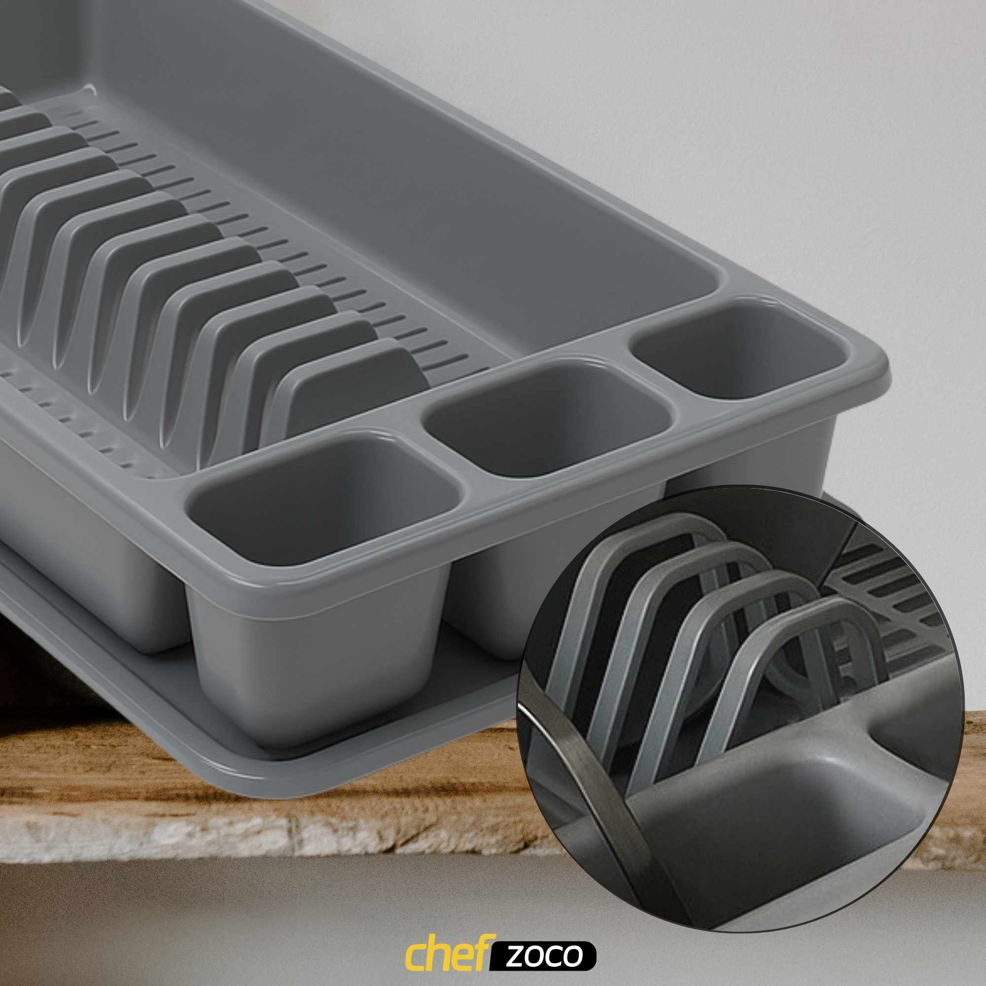 Escurreplato de plastico 45 x 26.5 cm Gris - imagen 6