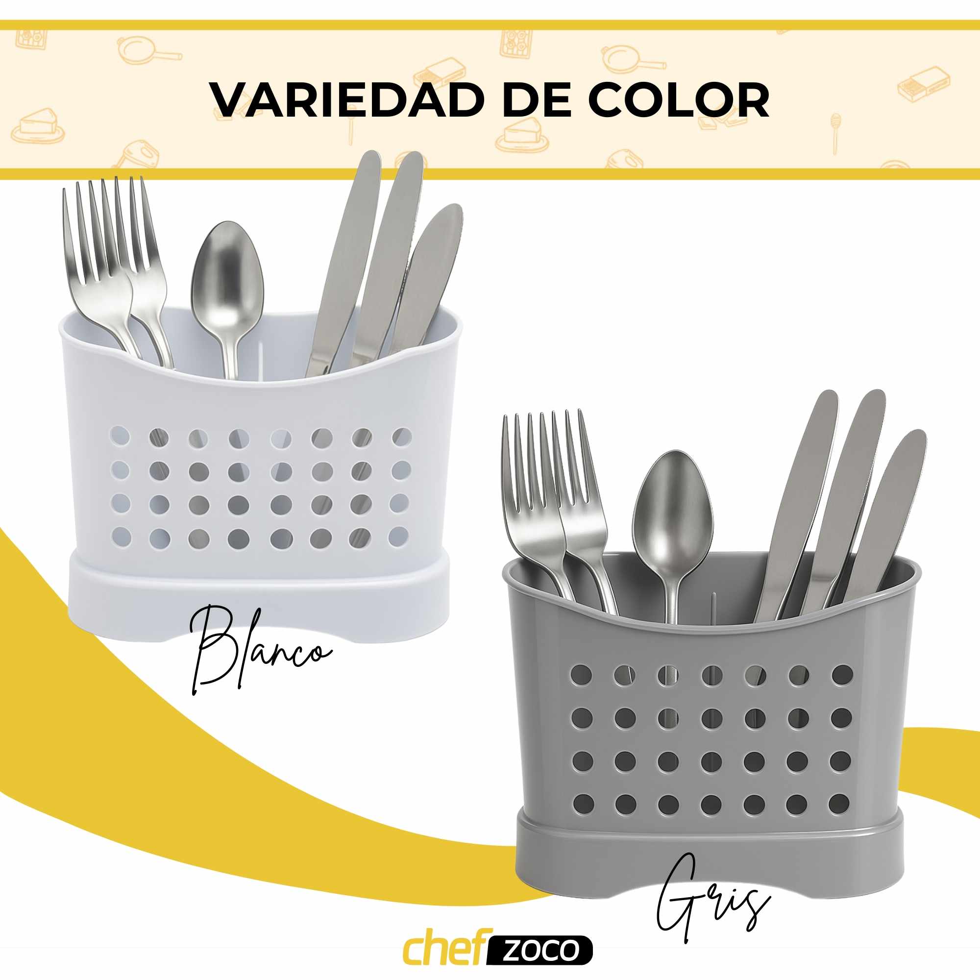 Escurrecubiertos de plastico clásico blanco - imagen 6