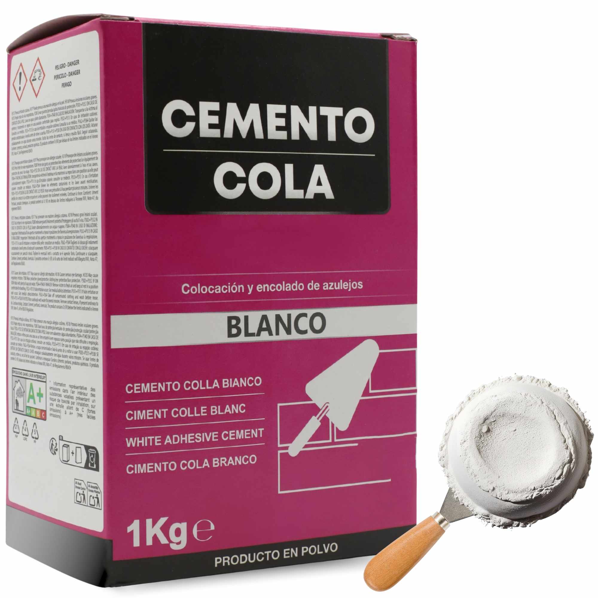 Cemento cola blanco para colocación y encolado de azulejos en polvo 1 Kg