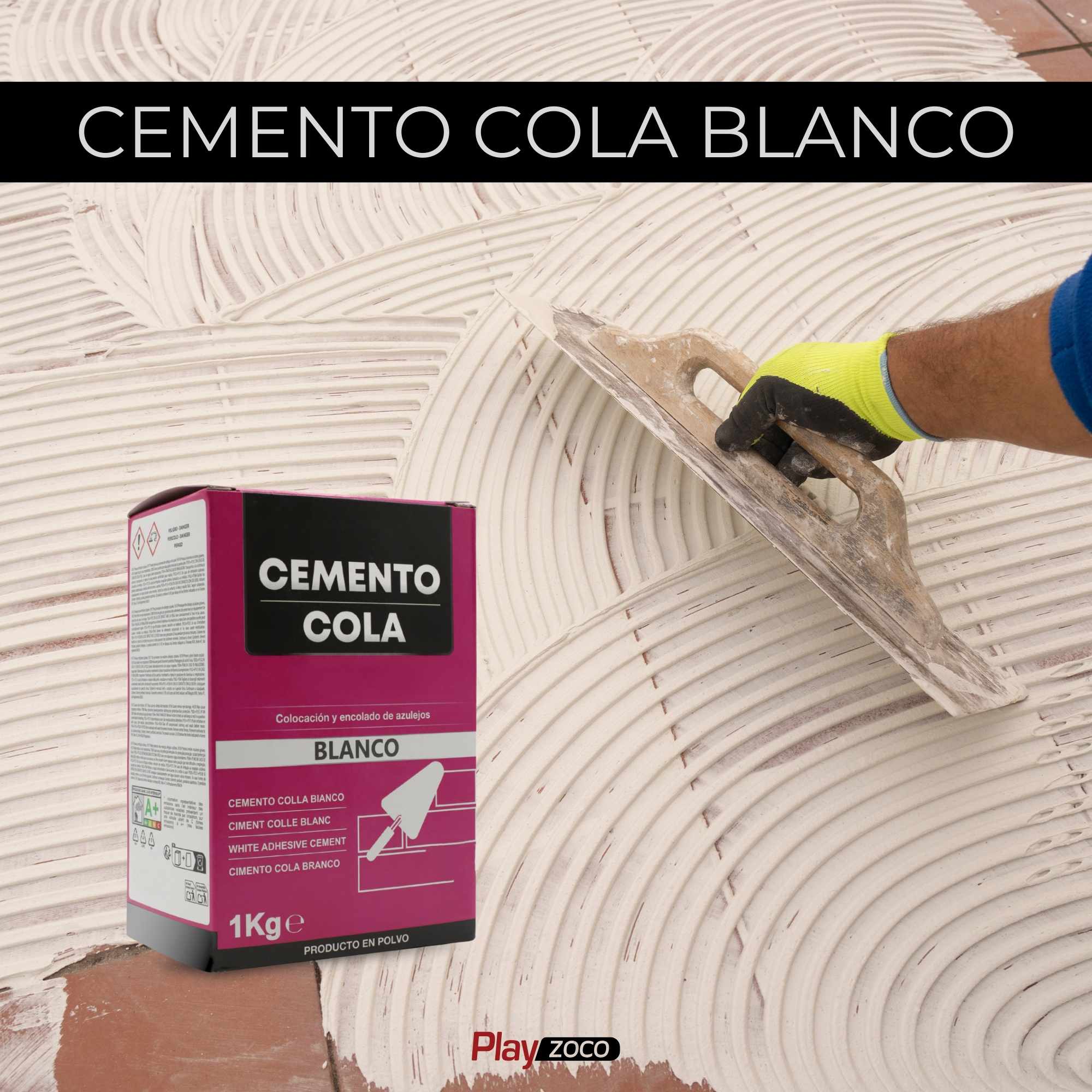Cemento cola blanco para colocación y encolado de azulejos en polvo 1 Kg - imagen 2