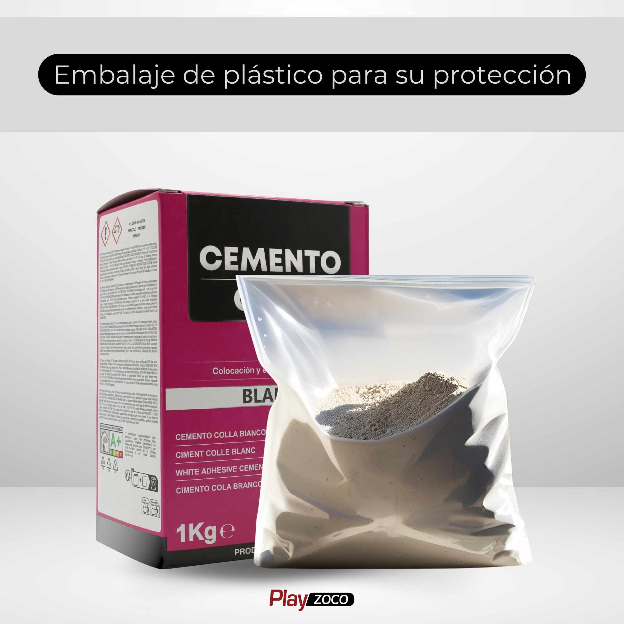 Cemento cola blanco para colocación y encolado de azulejos en polvo 1 Kg - imagen 6