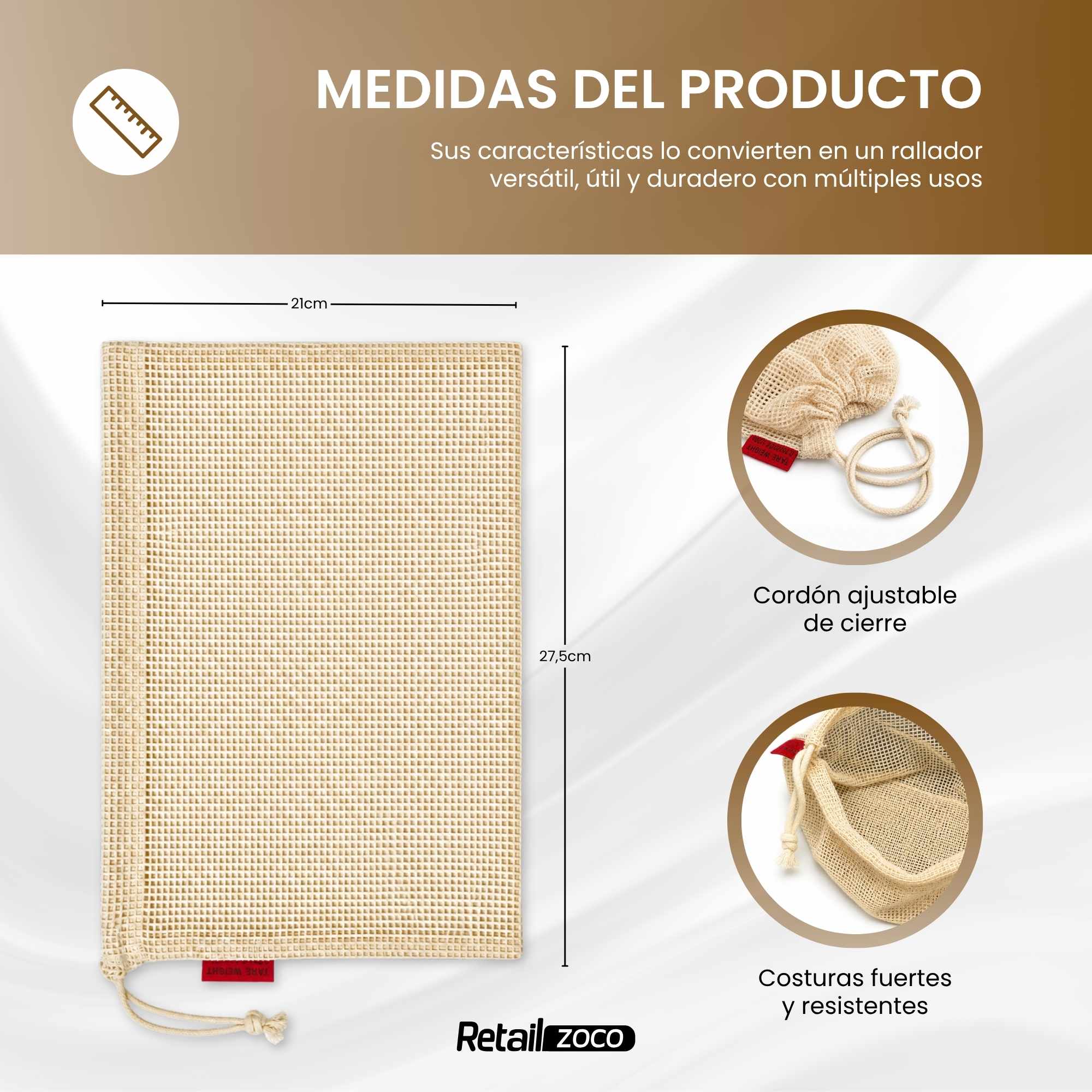 Mallas de Cocción para Garbanzos y Legumbres 28 x 20 cm para 2 Kg - imagen 5