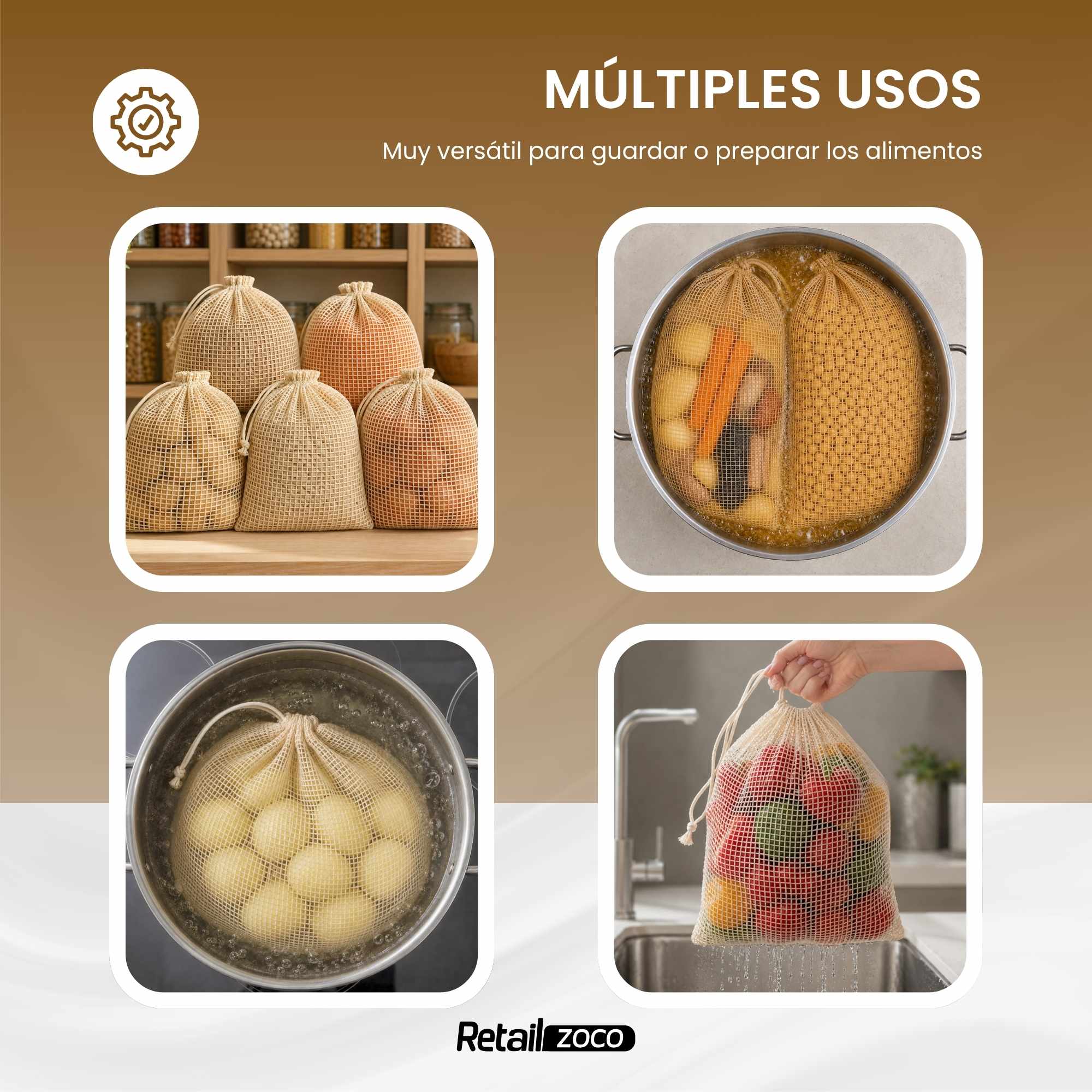 Mallas de Cocción para Garbanzos y Legumbres 43 x 28 cm para 5 Kg - imagen 3