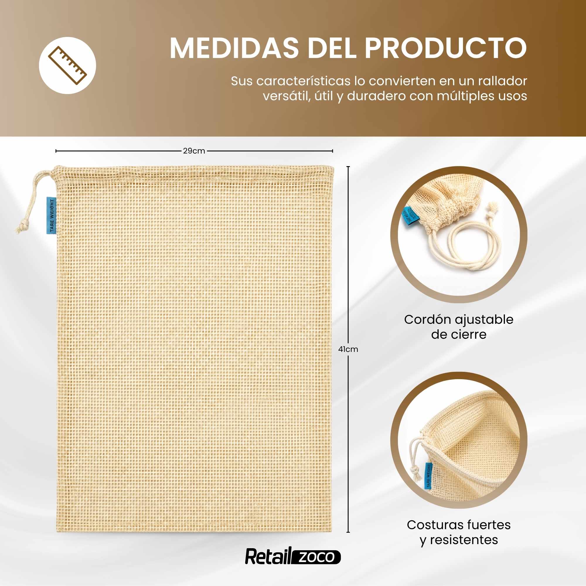 Mallas de Cocción para Garbanzos y Legumbres 43 x 28 cm para 5 Kg - imagen 5