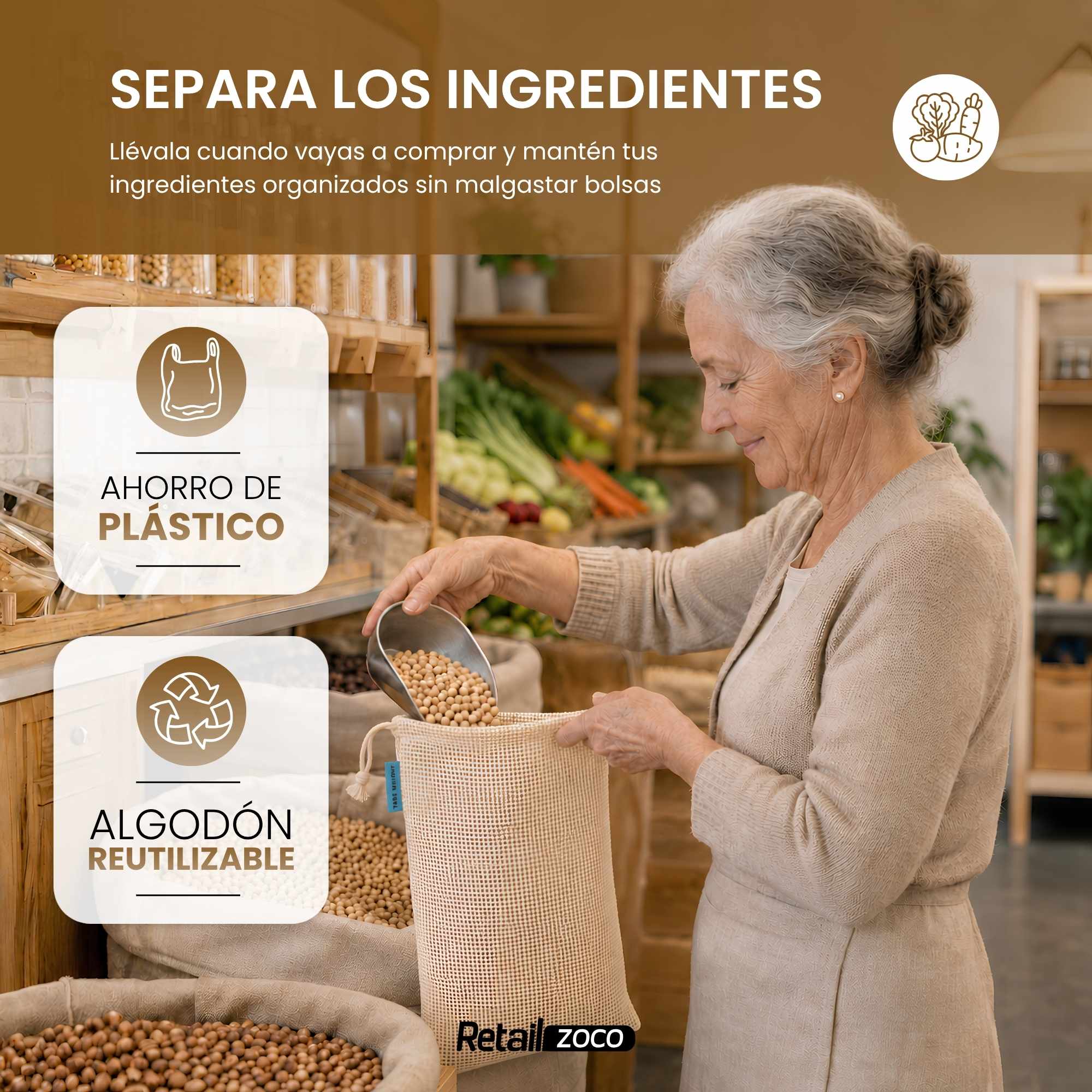 Mallas de Cocción para Garbanzos y Legumbres 43 x 28 cm para 5 Kg - imagen 6