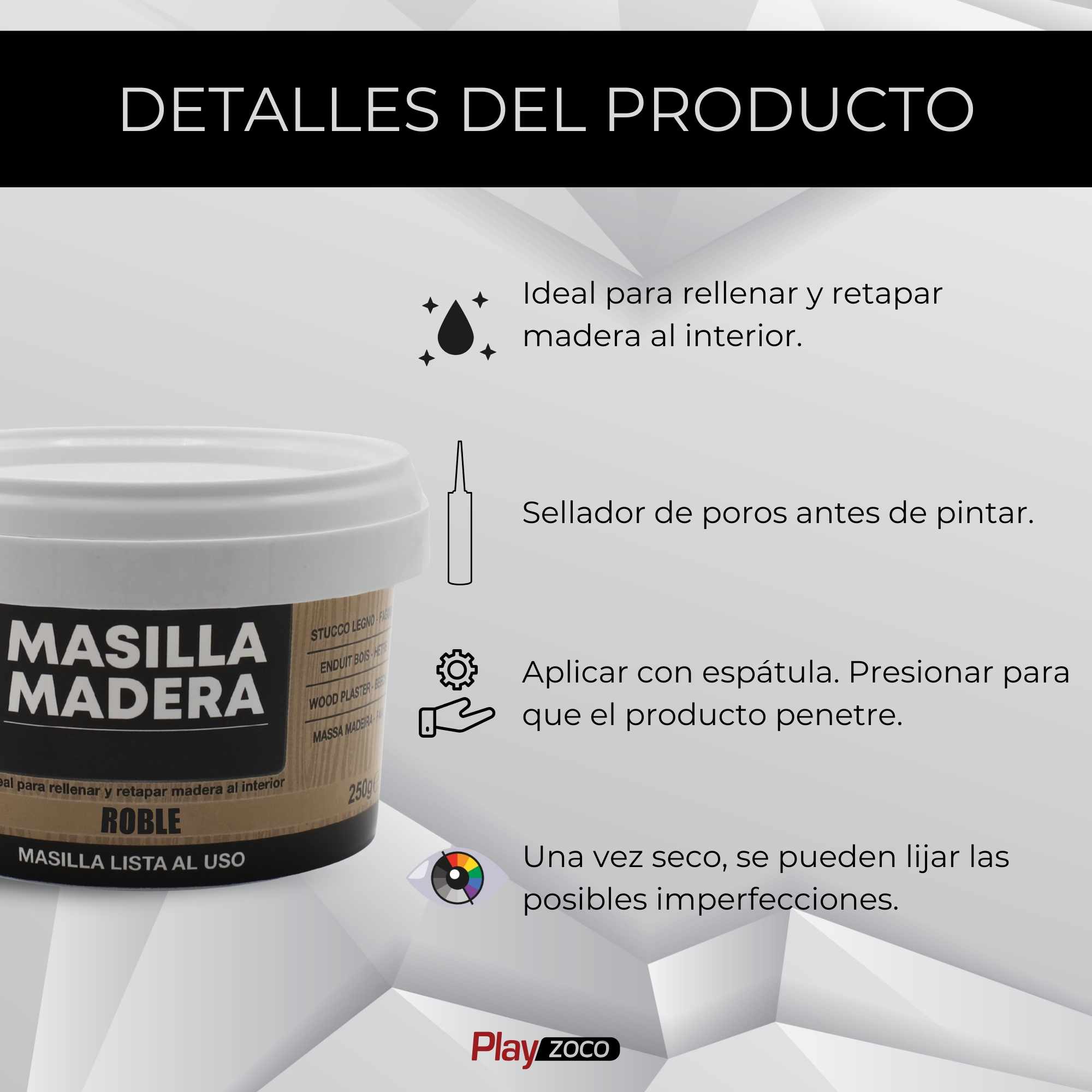 Masilla madera roble 250 gramos - imagen 3