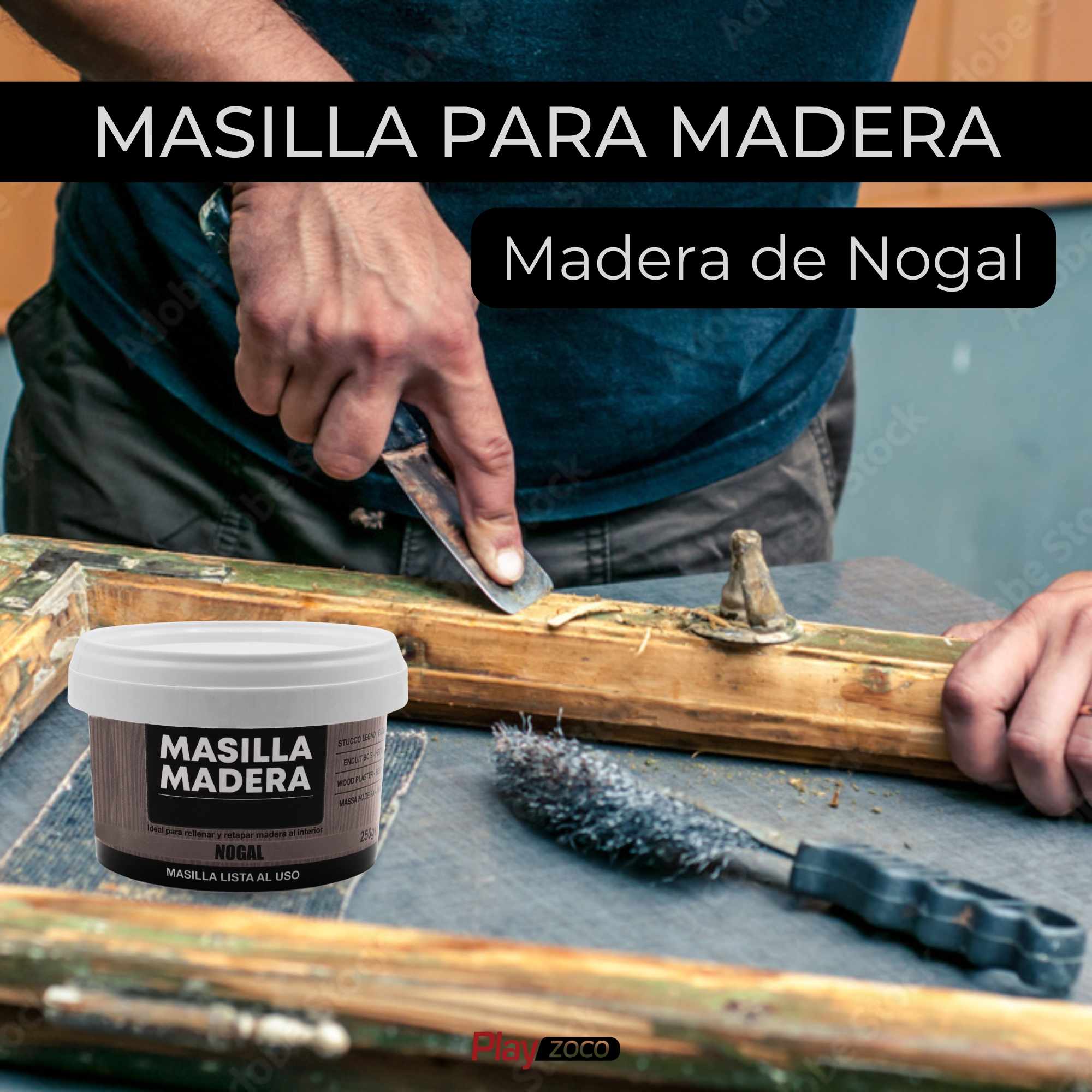 Masilla madera nogal 250 gramos - imagen 2