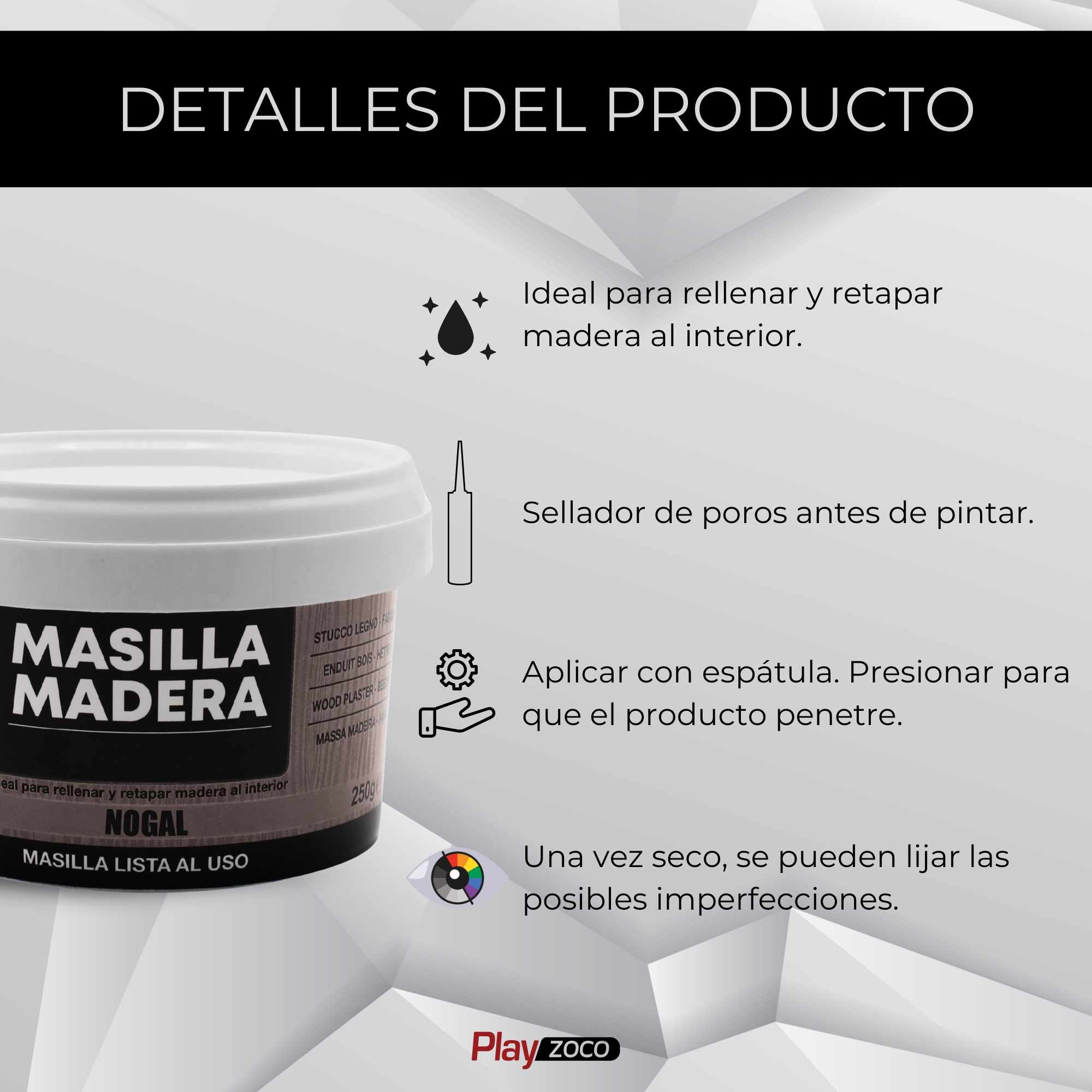 Masilla madera nogal 250 gramos - imagen 3