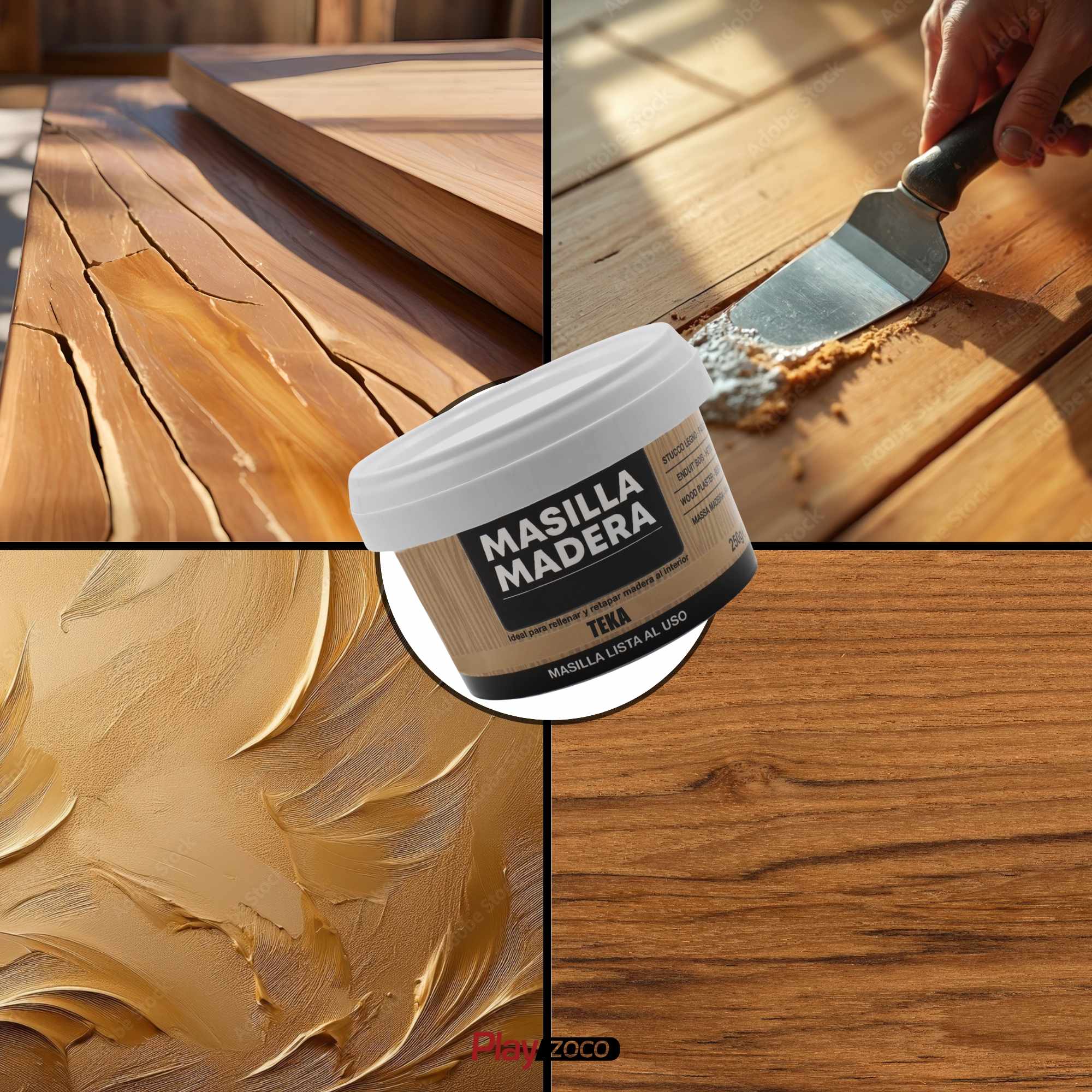 Masilla madera teka 250 gramos - imagen 4