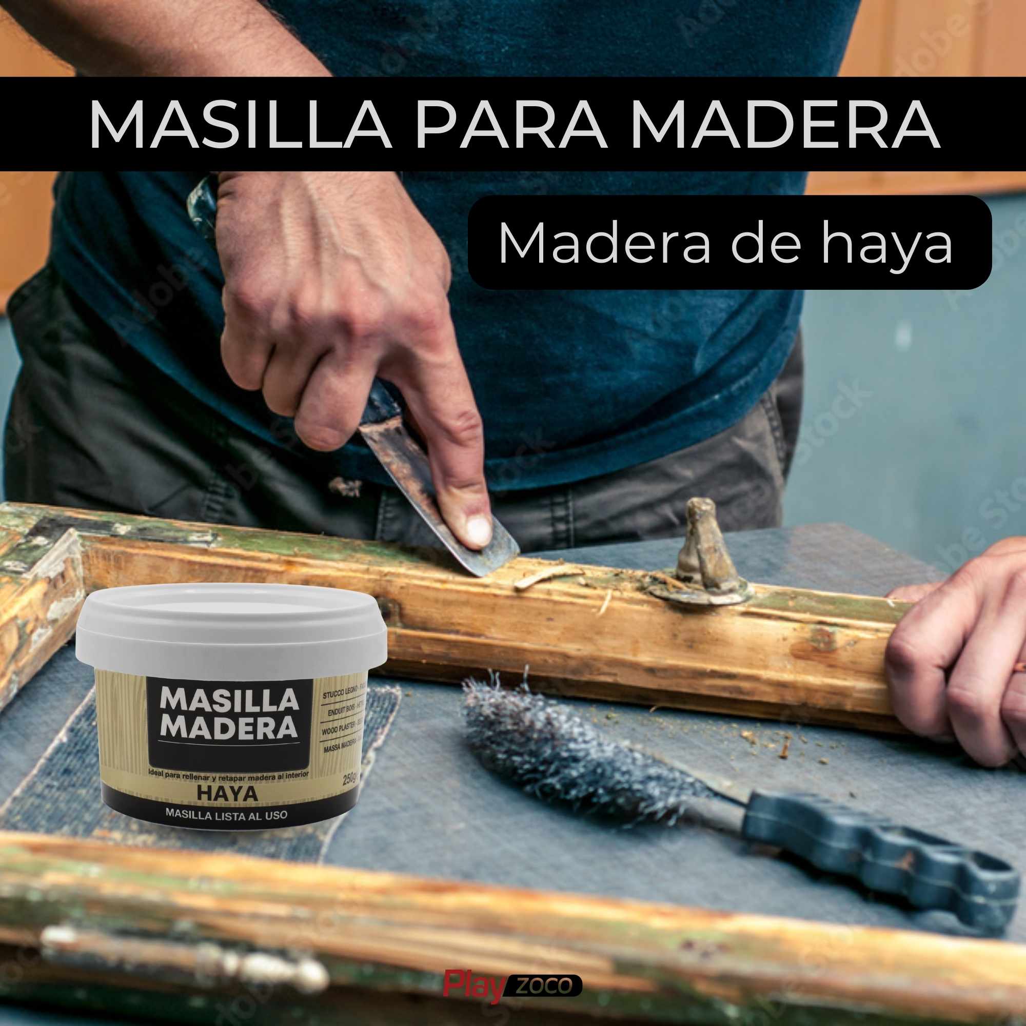 Masilla madera Haya 250 gramos - imagen 2