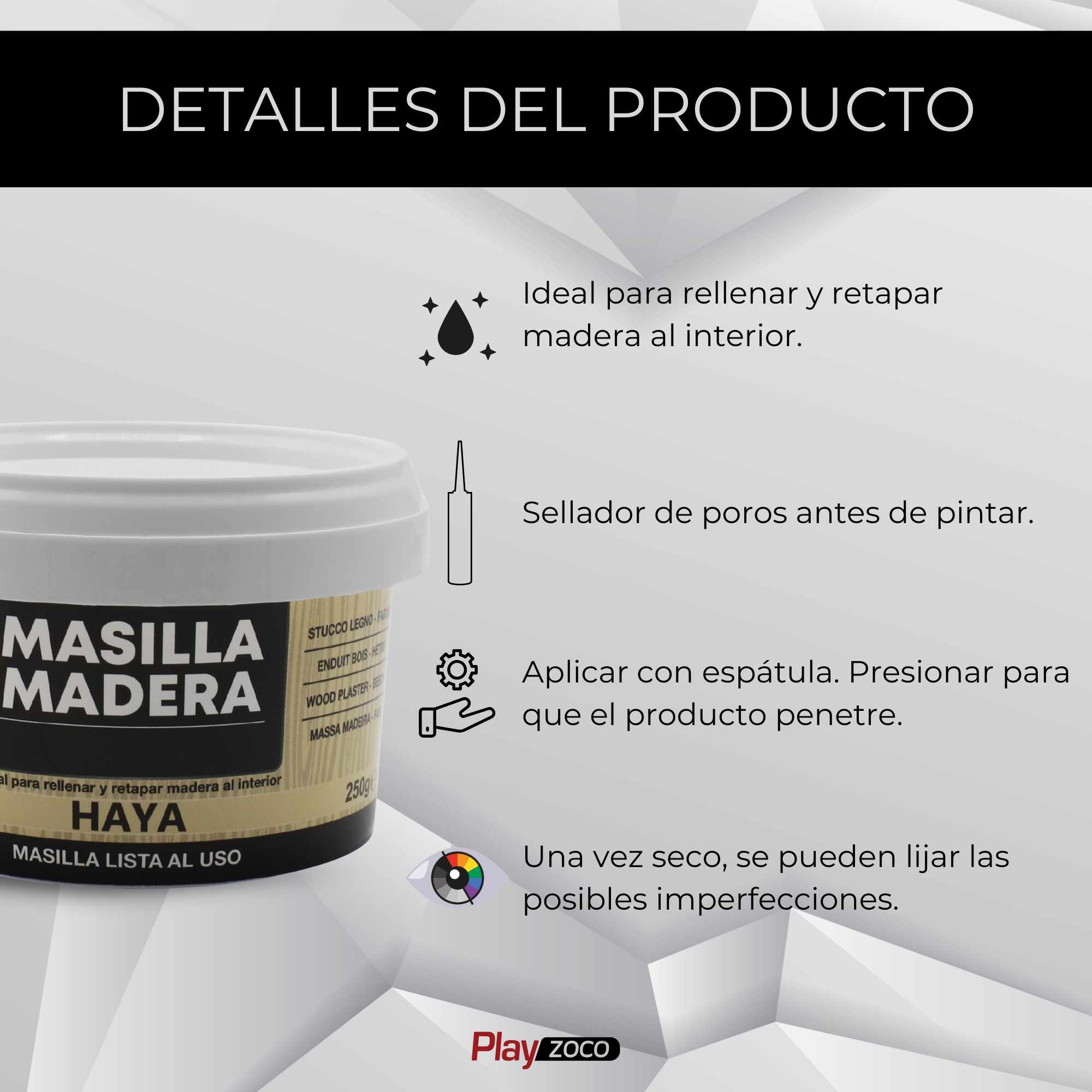 Masilla madera Haya 250 gramos - imagen 3