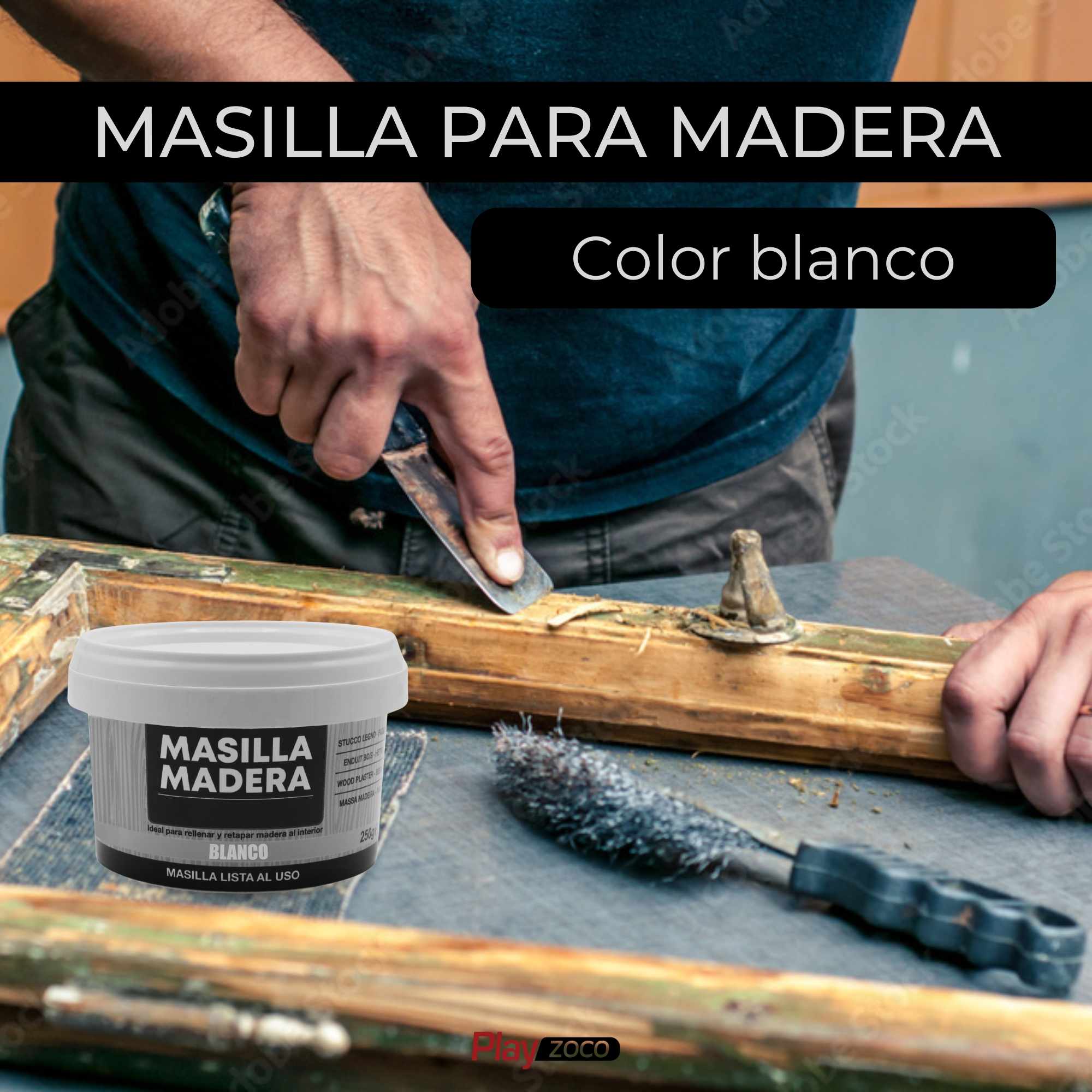Masilla madera blanca 250 gramos - imagen 2