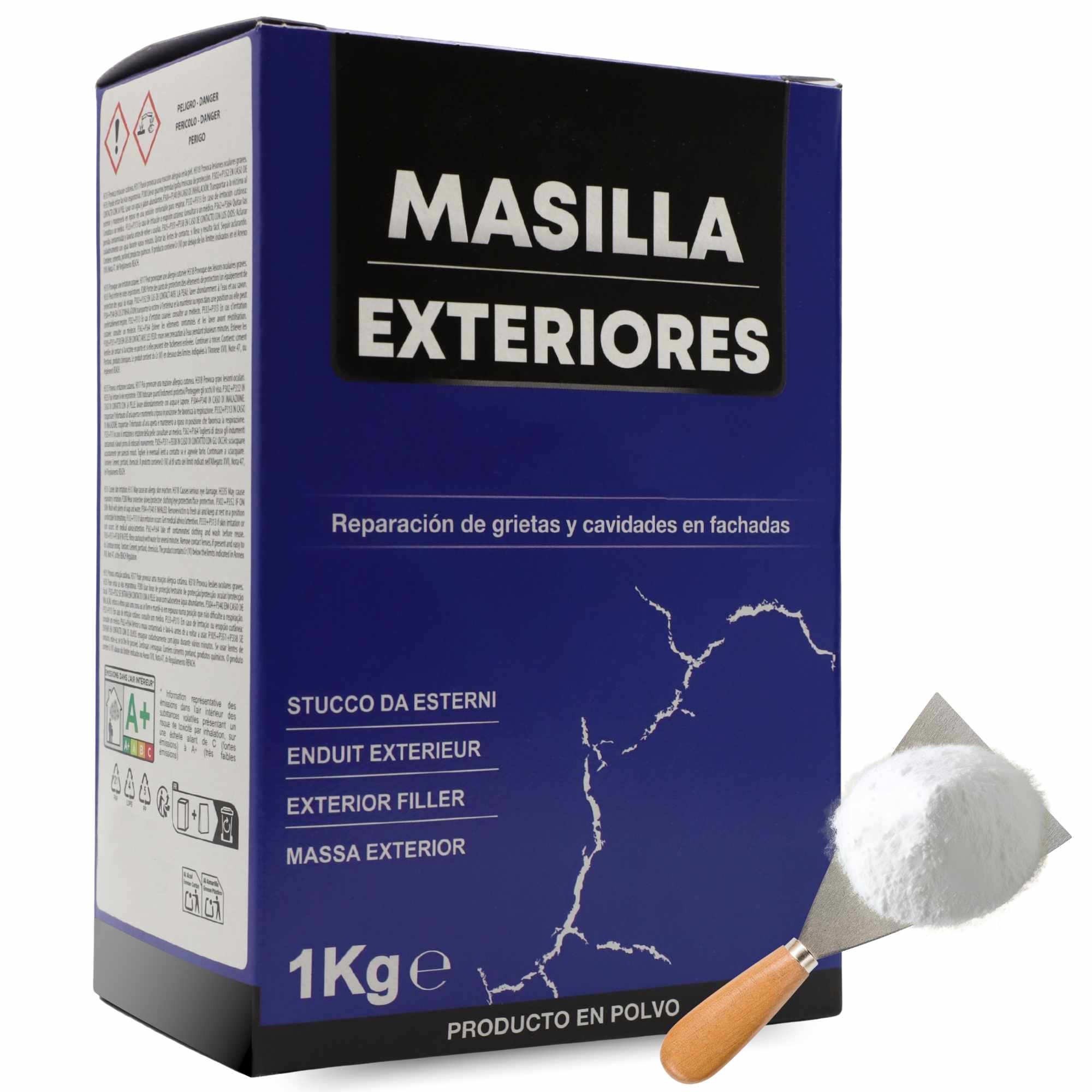 Masilla Exteriores en polvo color blanco 1 Kg