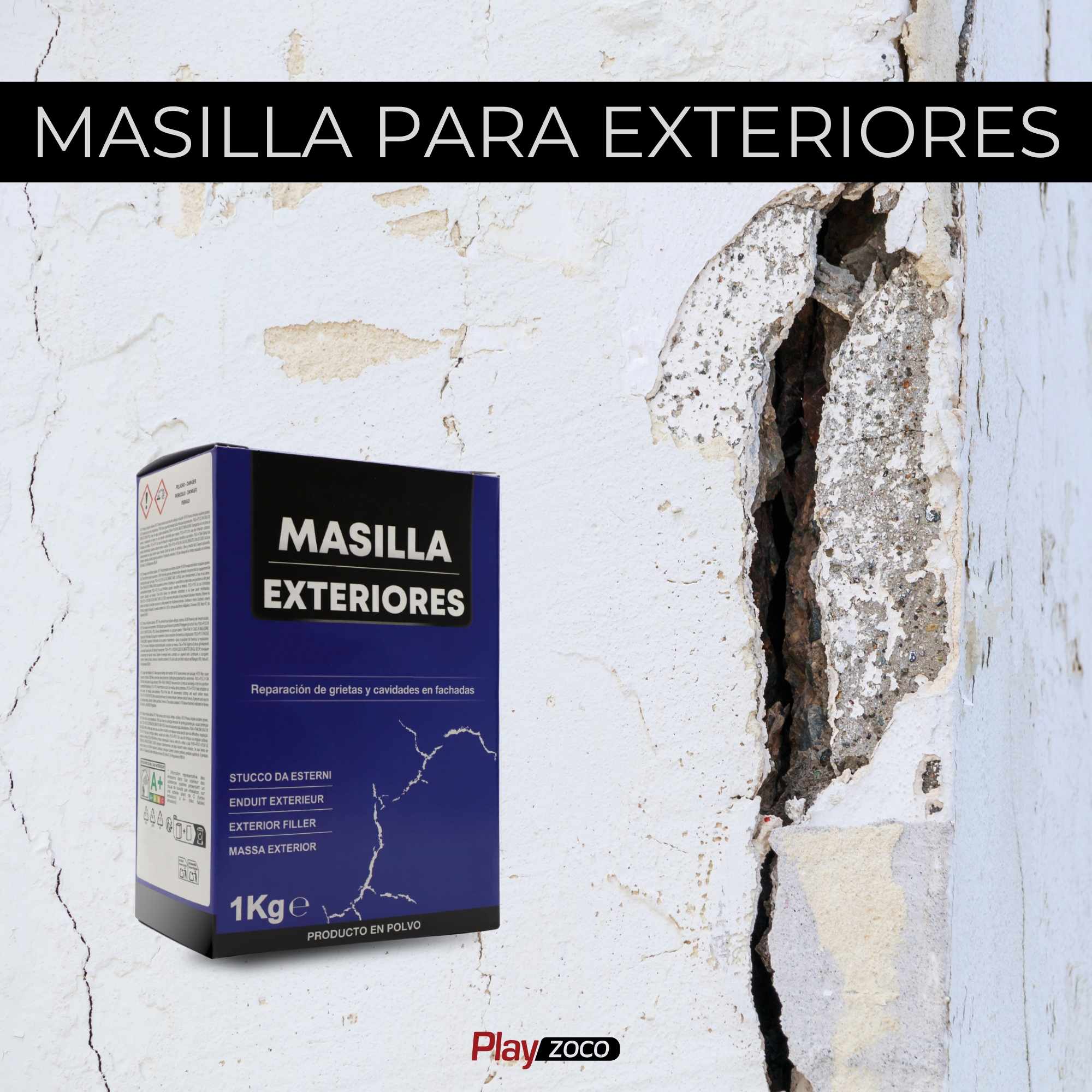 Masilla Exteriores en polvo color blanco 1 Kg - imagen 2