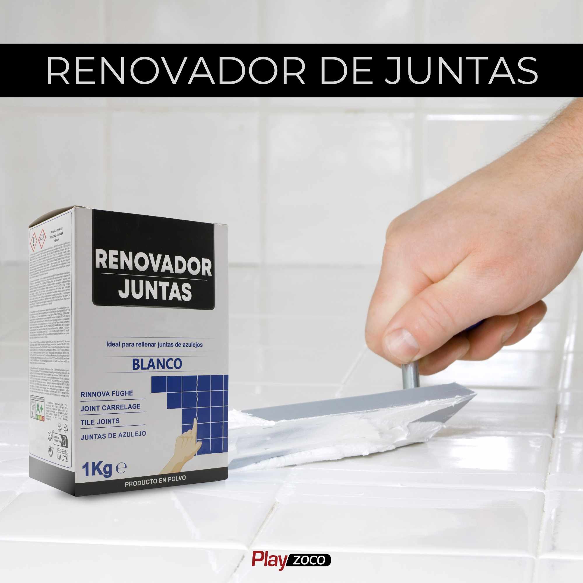 Renovador juntas de azulejos en polvo color blanco 1 Kg - imagen 2