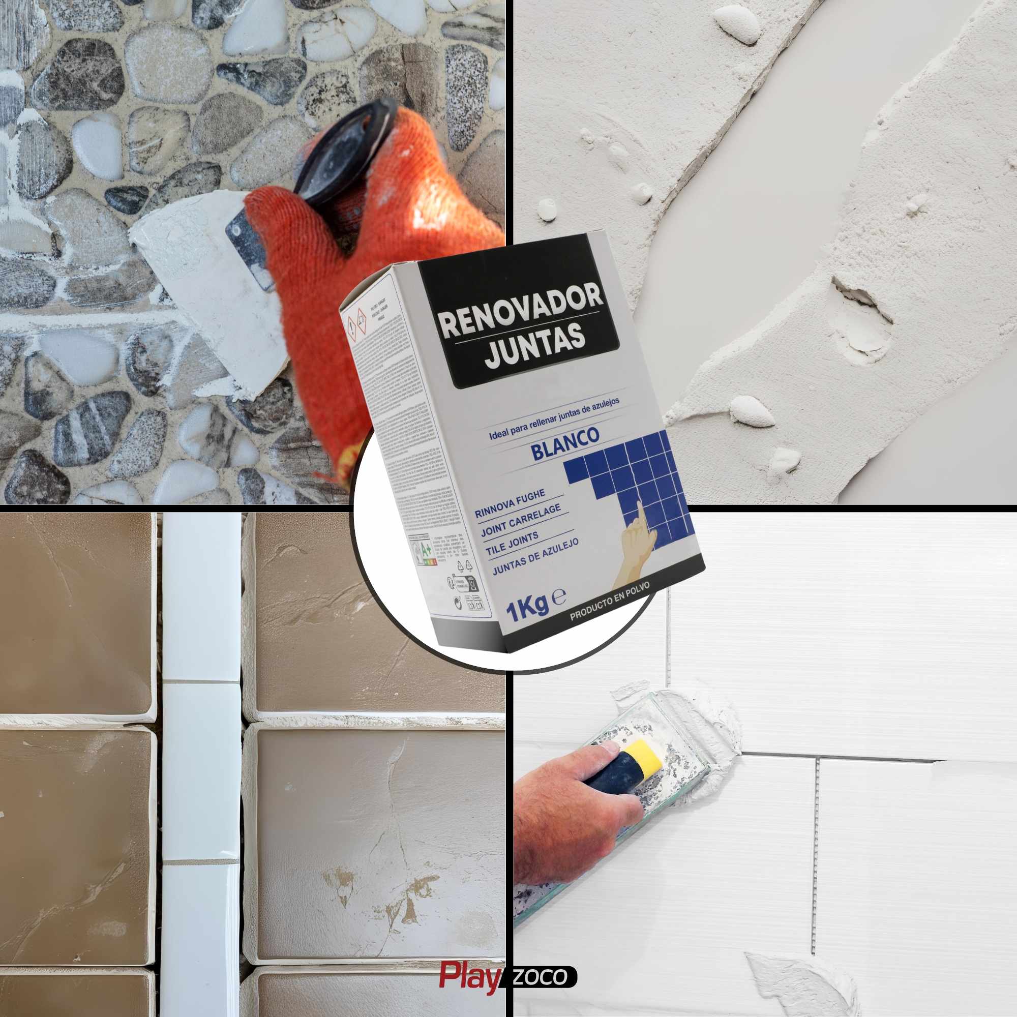 Renovador juntas de azulejos en polvo color blanco 1 Kg - imagen 4