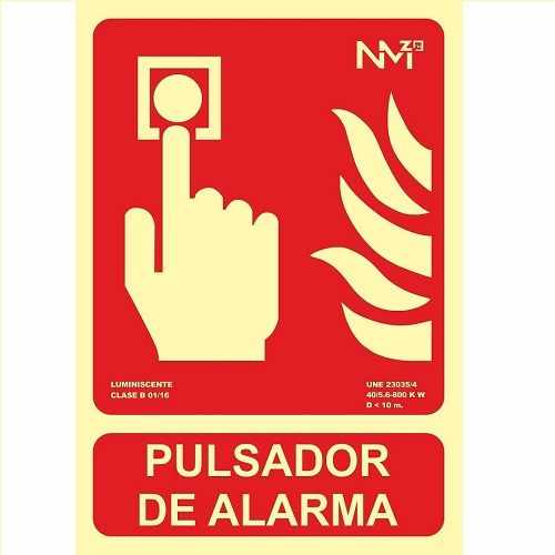 Señal pulsador alarma homologada PVC 21x30cm