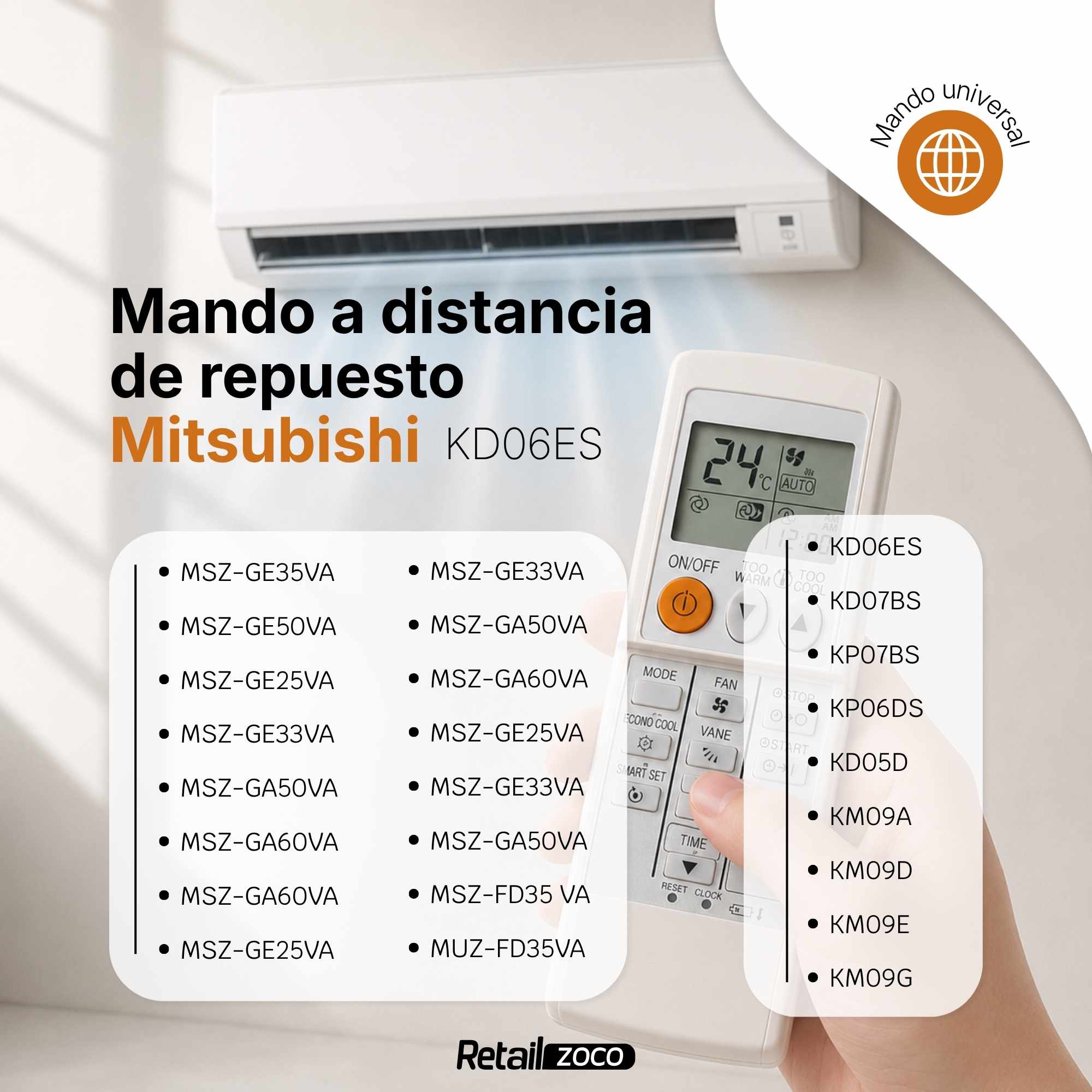 Mando Aire Acondicionado Mitsubishi KD06ES - imagen 2