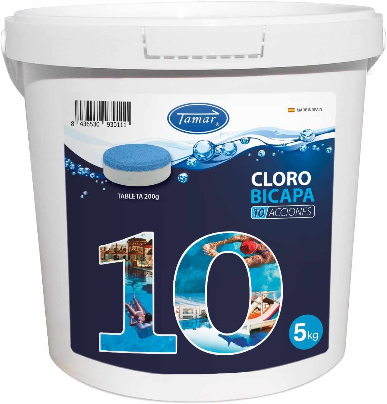 Cloro Bicapa 10 Acciones de 5 Kg con tabletas 200 gr - imagen 1