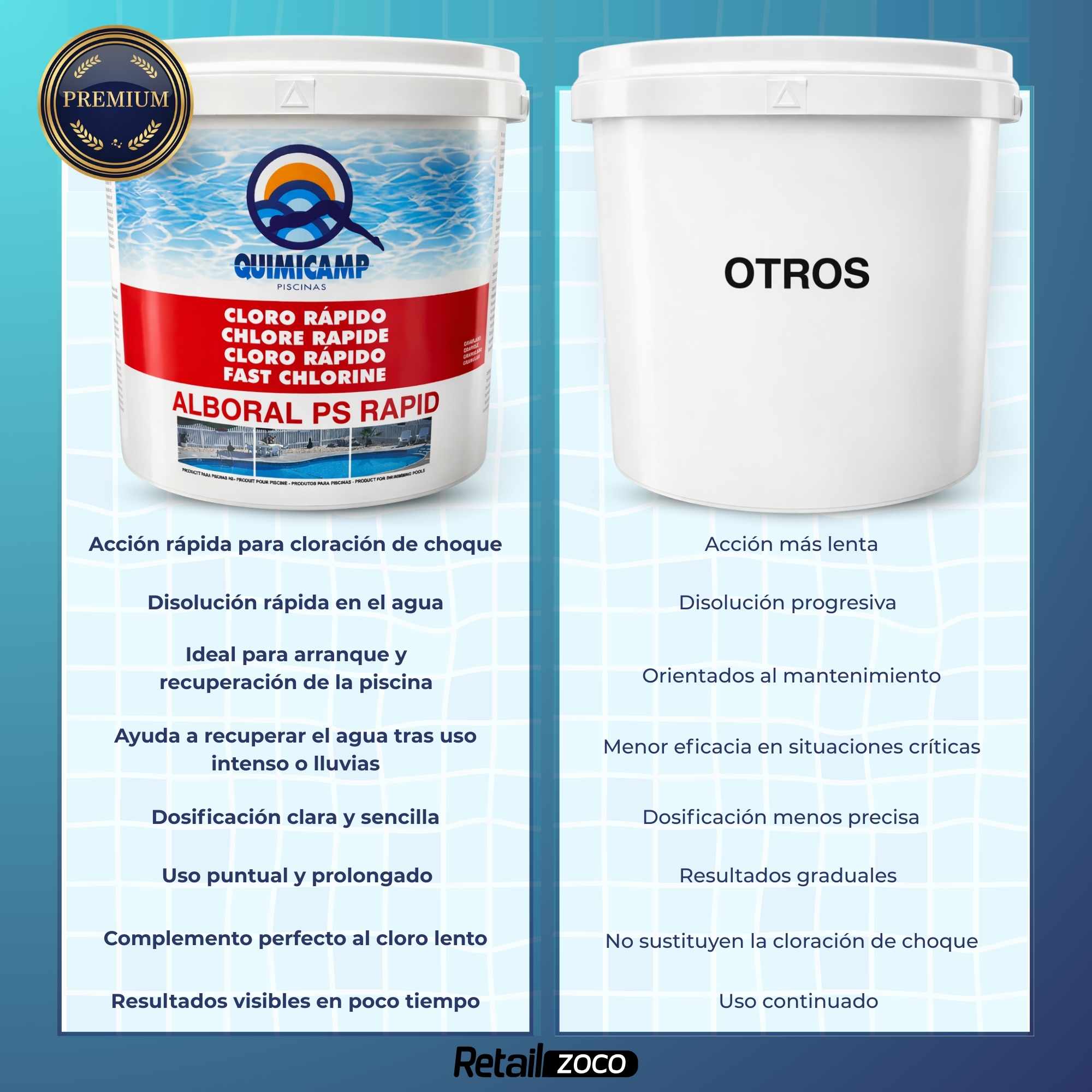 Cloro Choque Accion Rapida 5 Kg granulado recuperador de agua - imagen 4