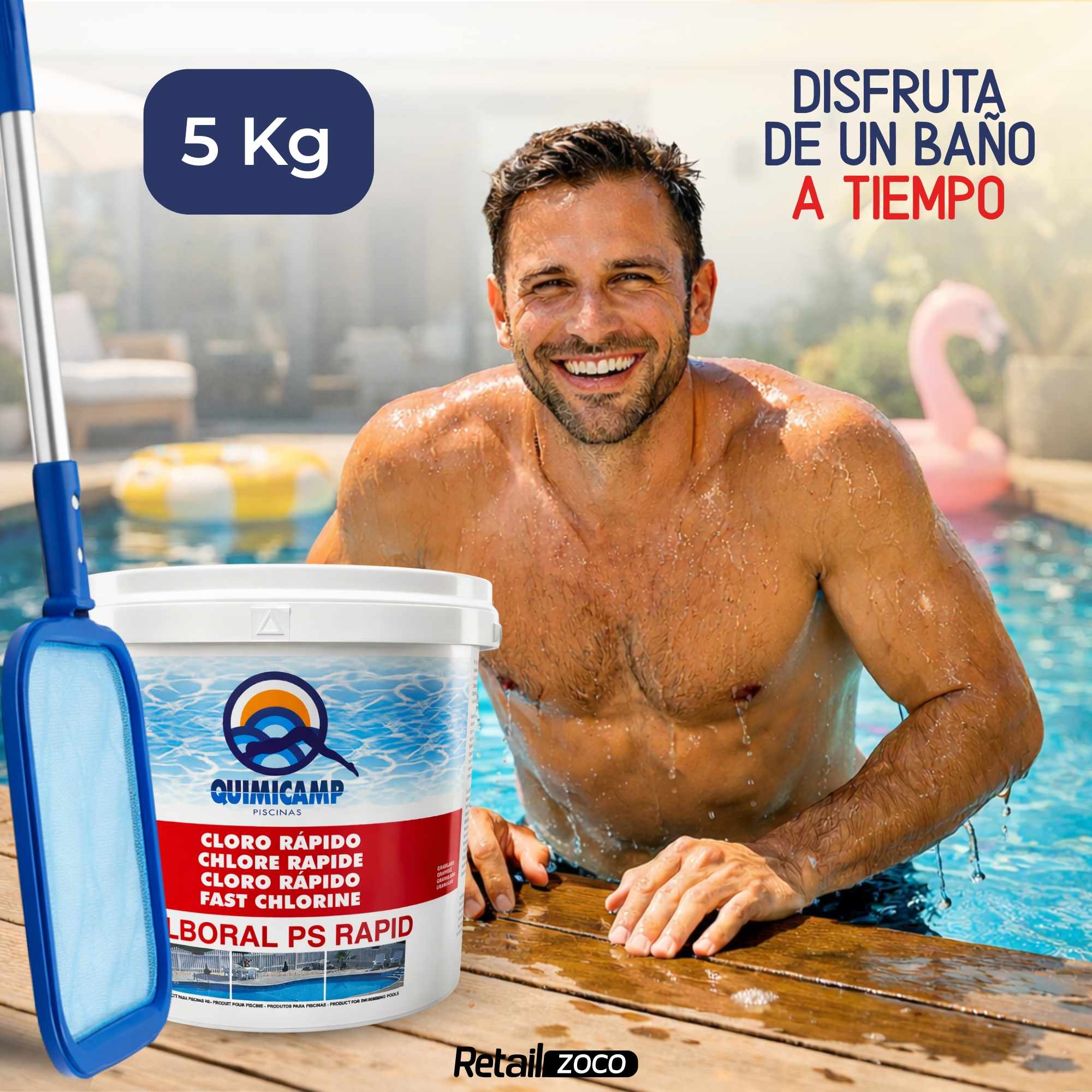 Cloro Choque Accion Rapida 5 Kg granulado recuperador de agua - imagen 5
