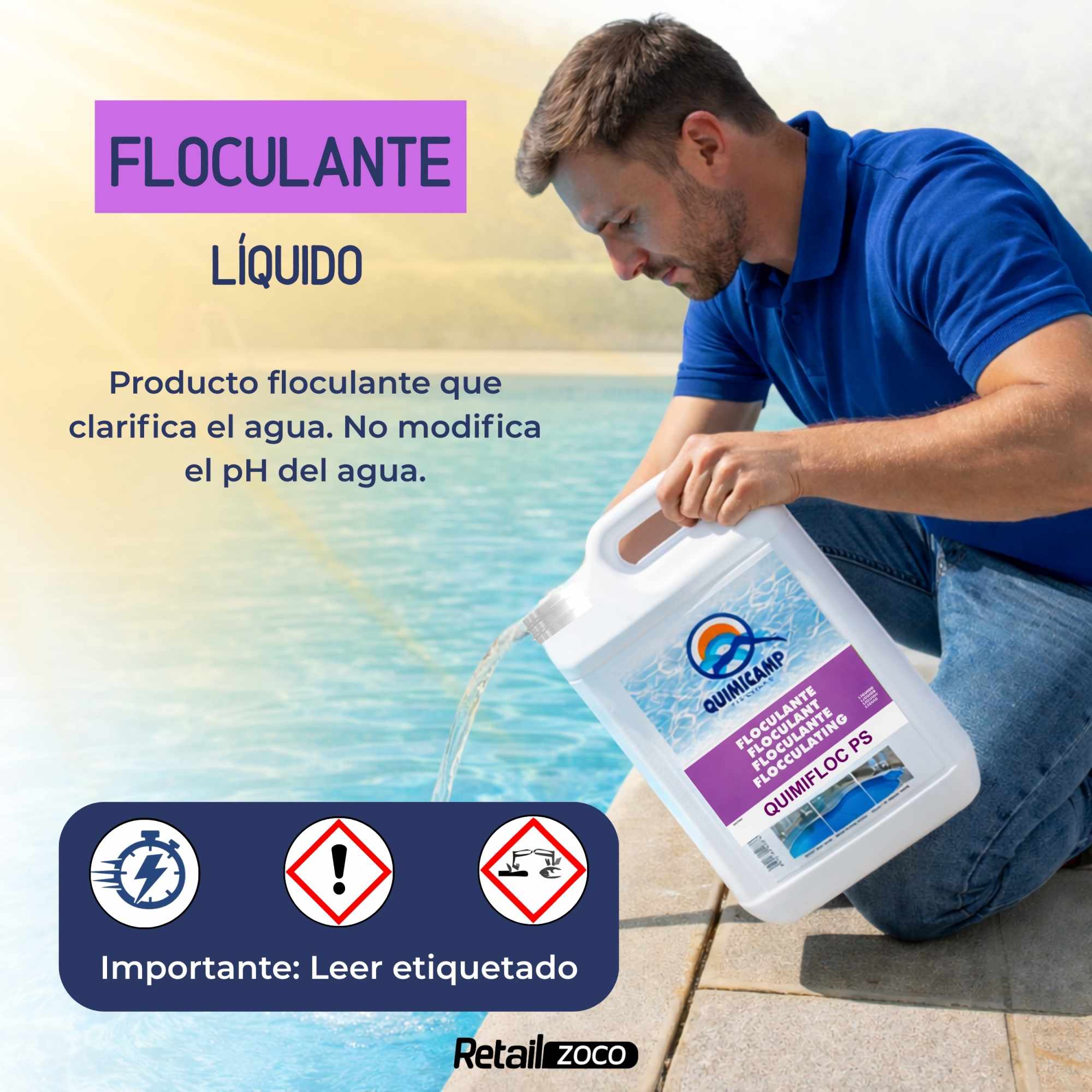 Floculante Liquido para Piscinas eliminador turbidez 5 Litros - imagen 2