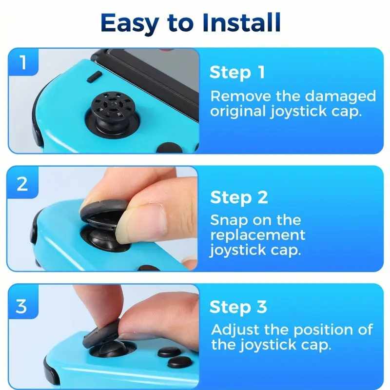 Cubiertas Joystick Analogico Nintendo Switch (6 uds) Negro - imagen 4