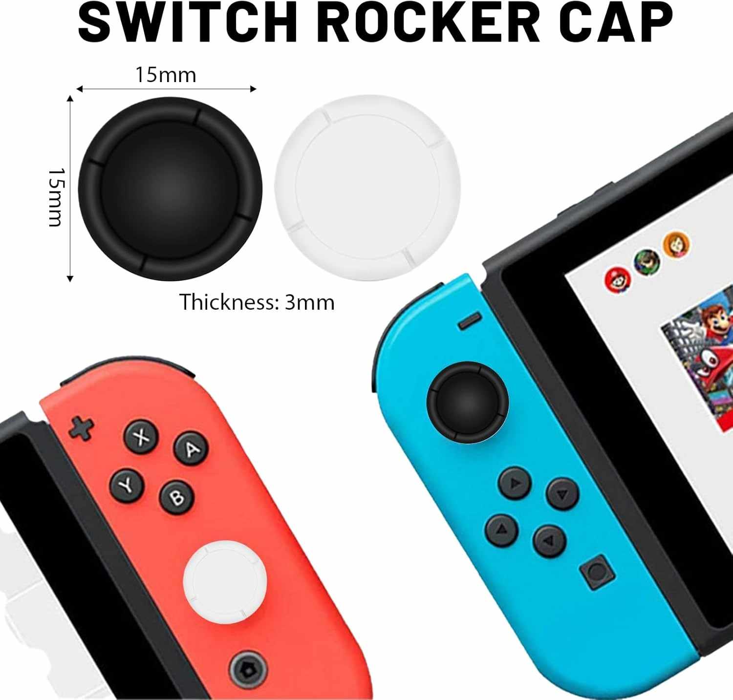 Cubiertas Joystick Analogico Nintendo Switch (6 uds) Negro - imagen 6