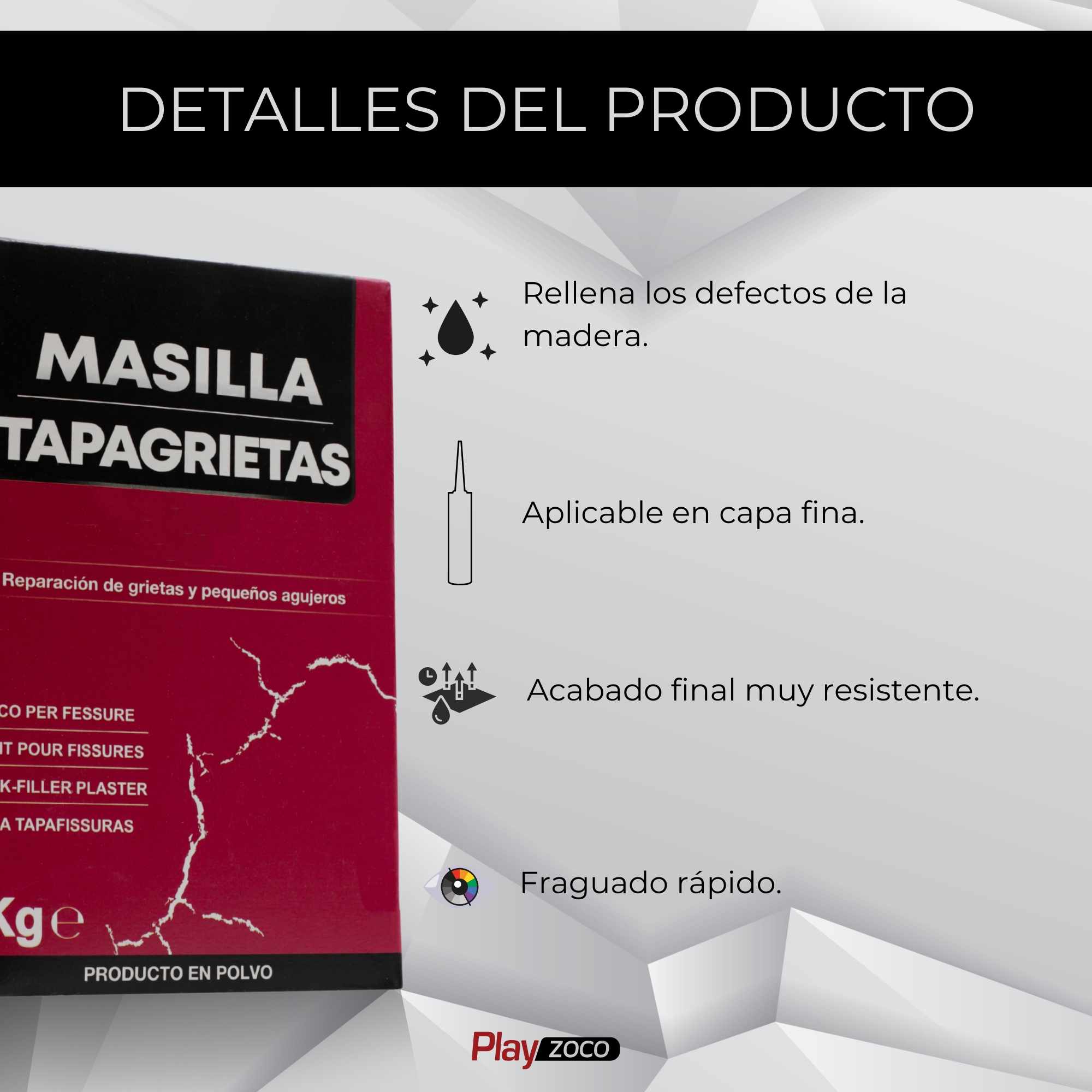Masilla Tapagrietas en polvo color blanco 1 Kg - imagen 3